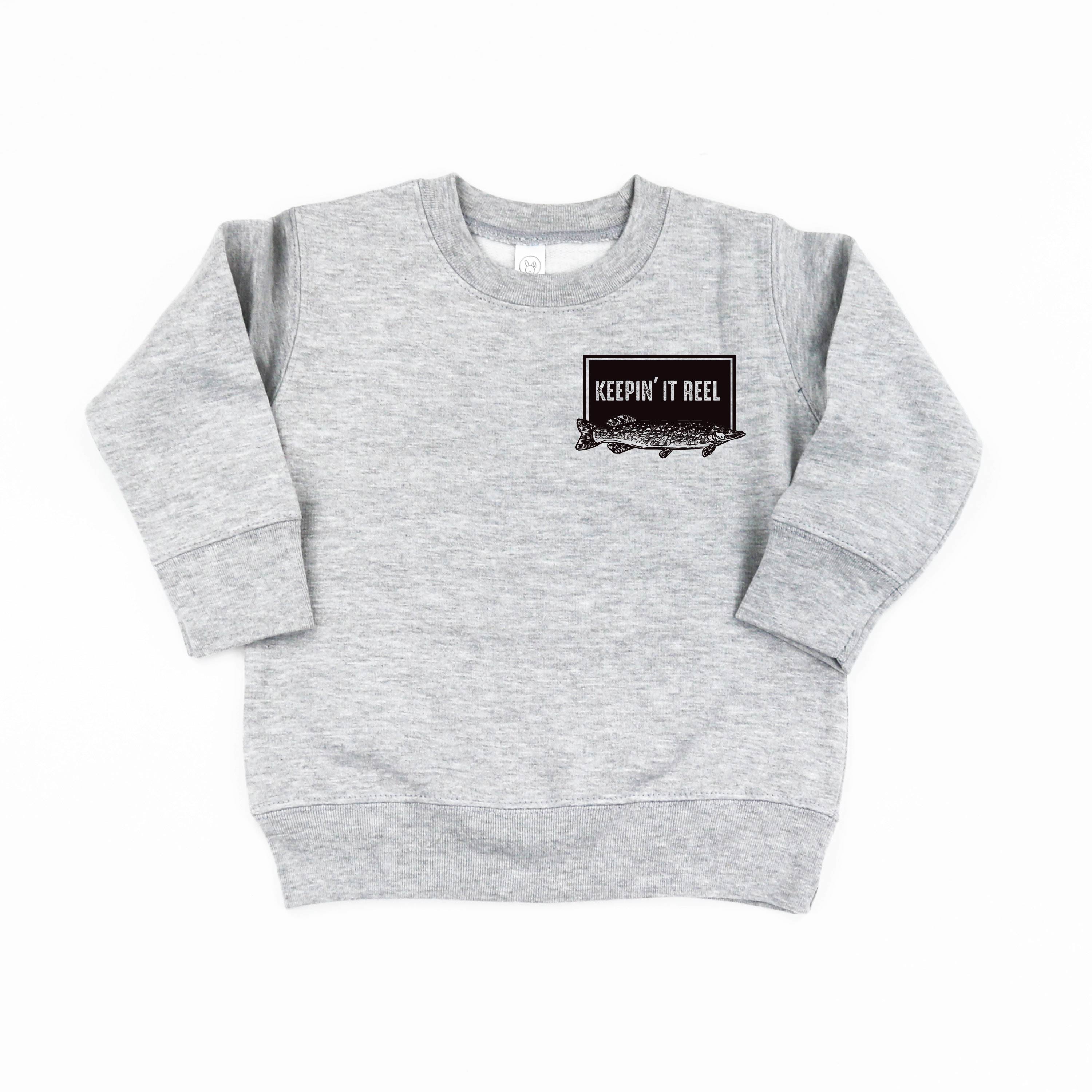 Keepin' It Reel - Fishing Reel (pf&b) - Child Sweater Little Mama Shirt Shop