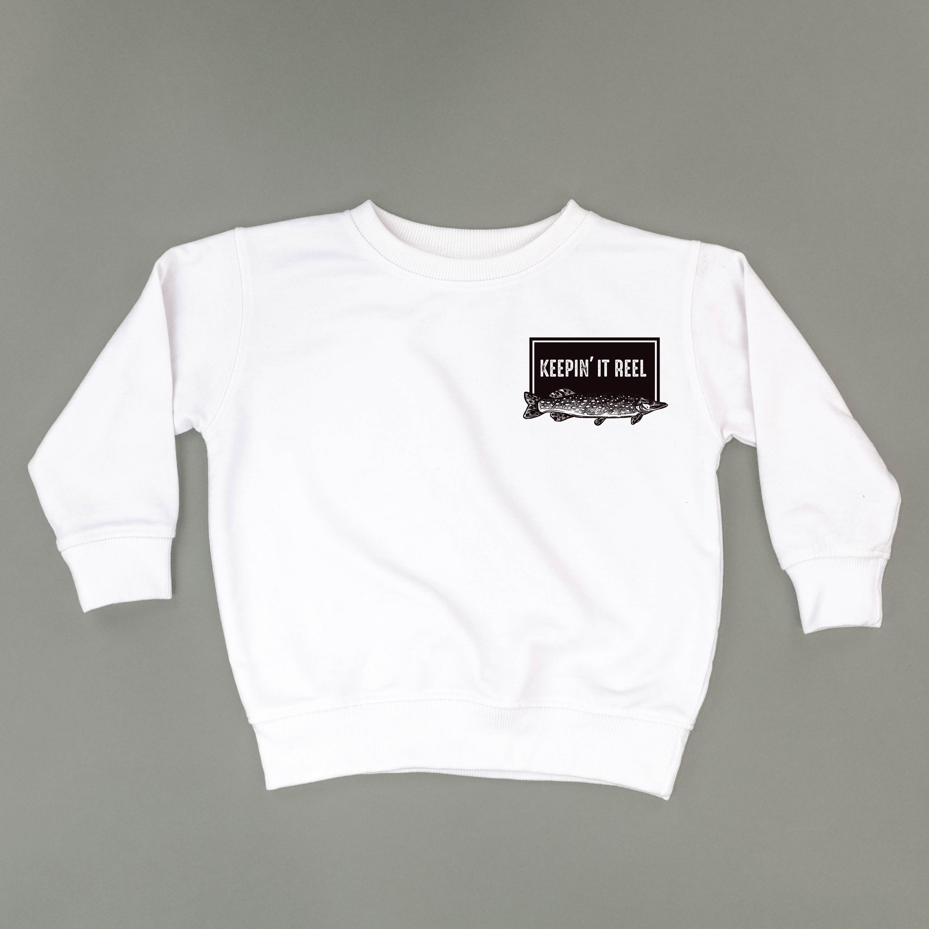 Keepin' It Reel - Fishing Reel (pf&b) - Child Sweater Little Mama Shirt Shop