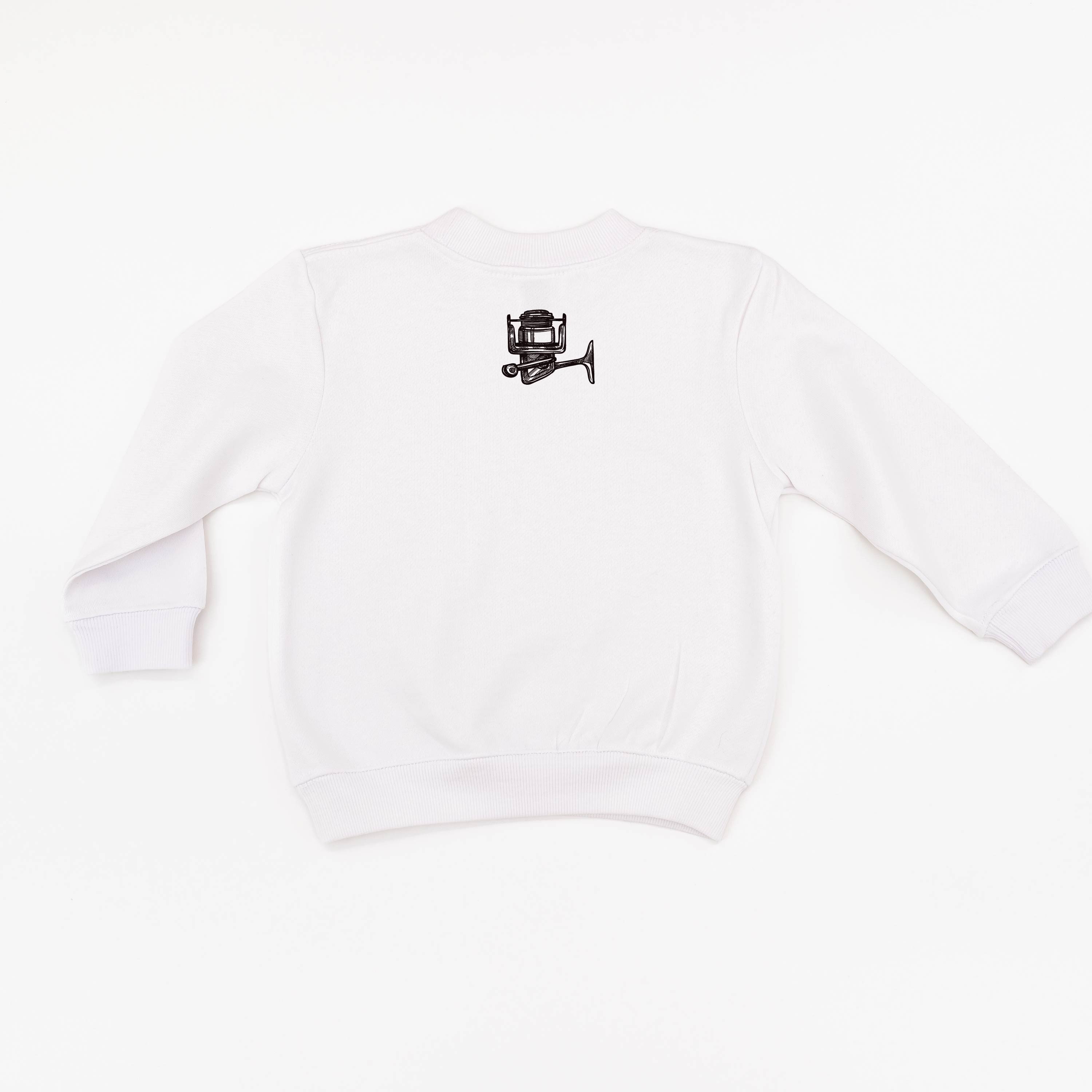 Keepin' It Reel - Fishing Reel (pf&b) - Child Sweater Little Mama Shirt Shop