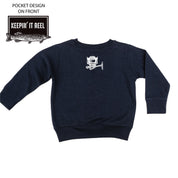 Keepin' It Reel - Fishing Reel (pf&b) - Child Sweater Little Mama Shirt Shop