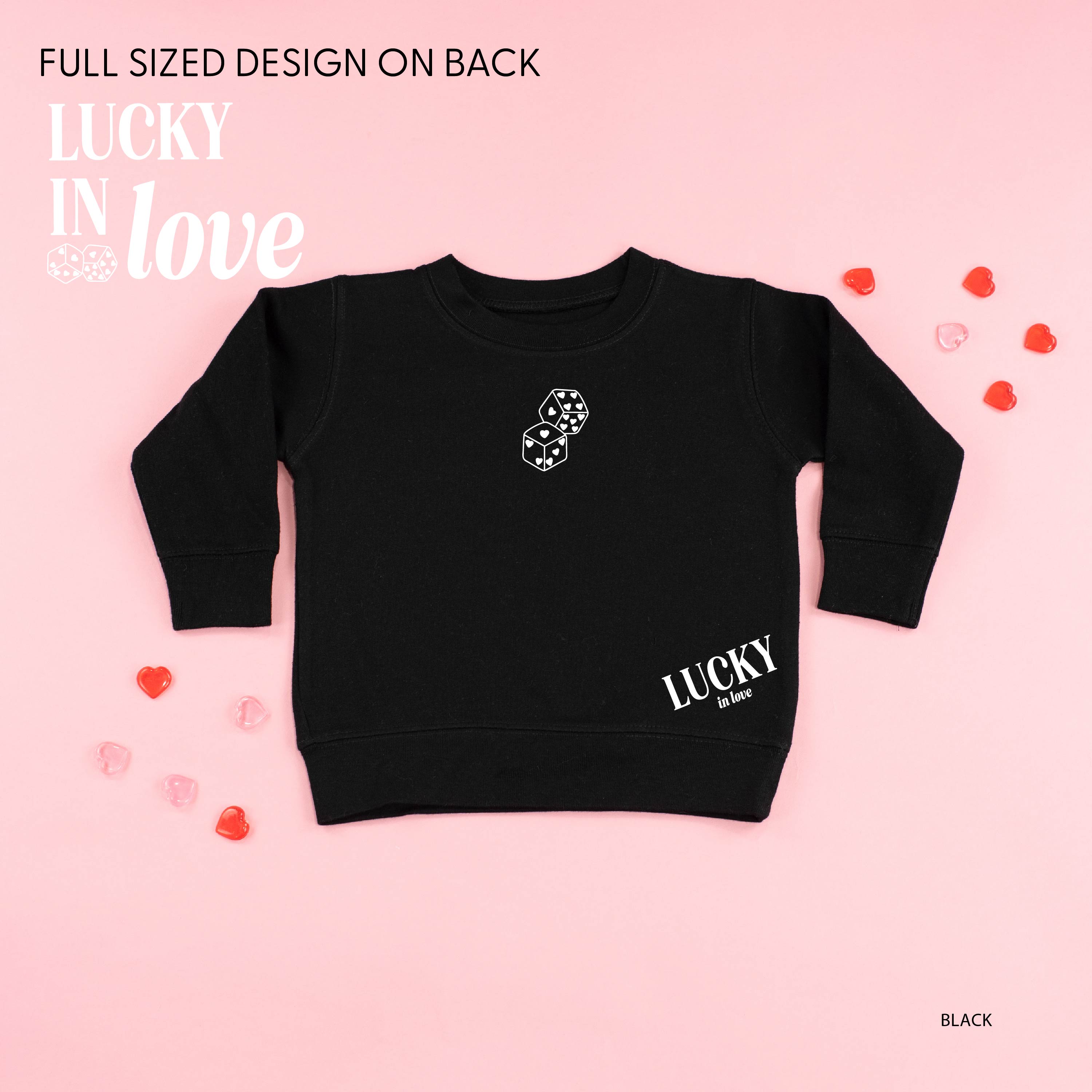 Lucky In Love - Dice (center & hd & b) - Child Sweater Little Mama Shirt Shop