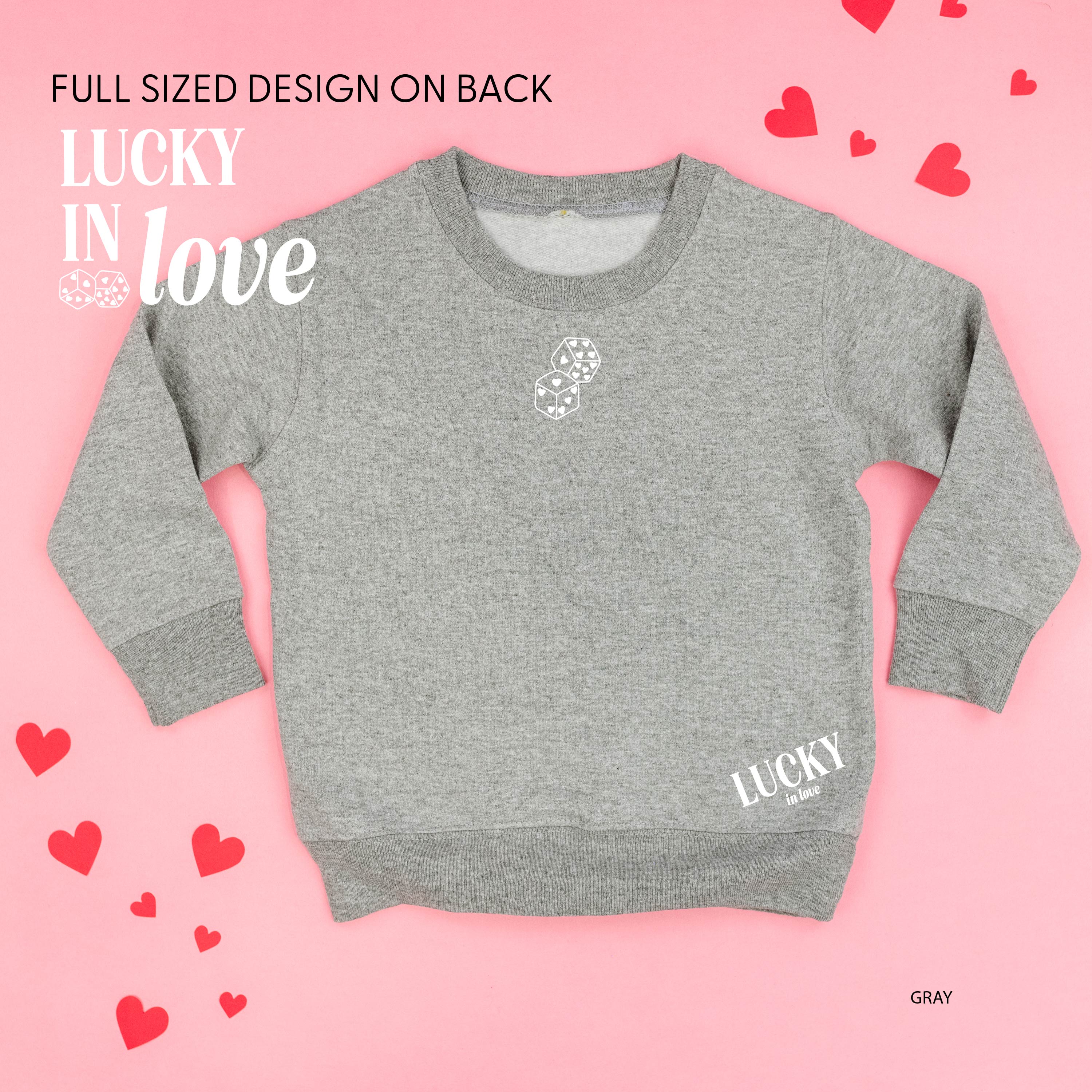 Lucky In Love - Dice (center & hd & b) - Child Sweater Little Mama Shirt Shop