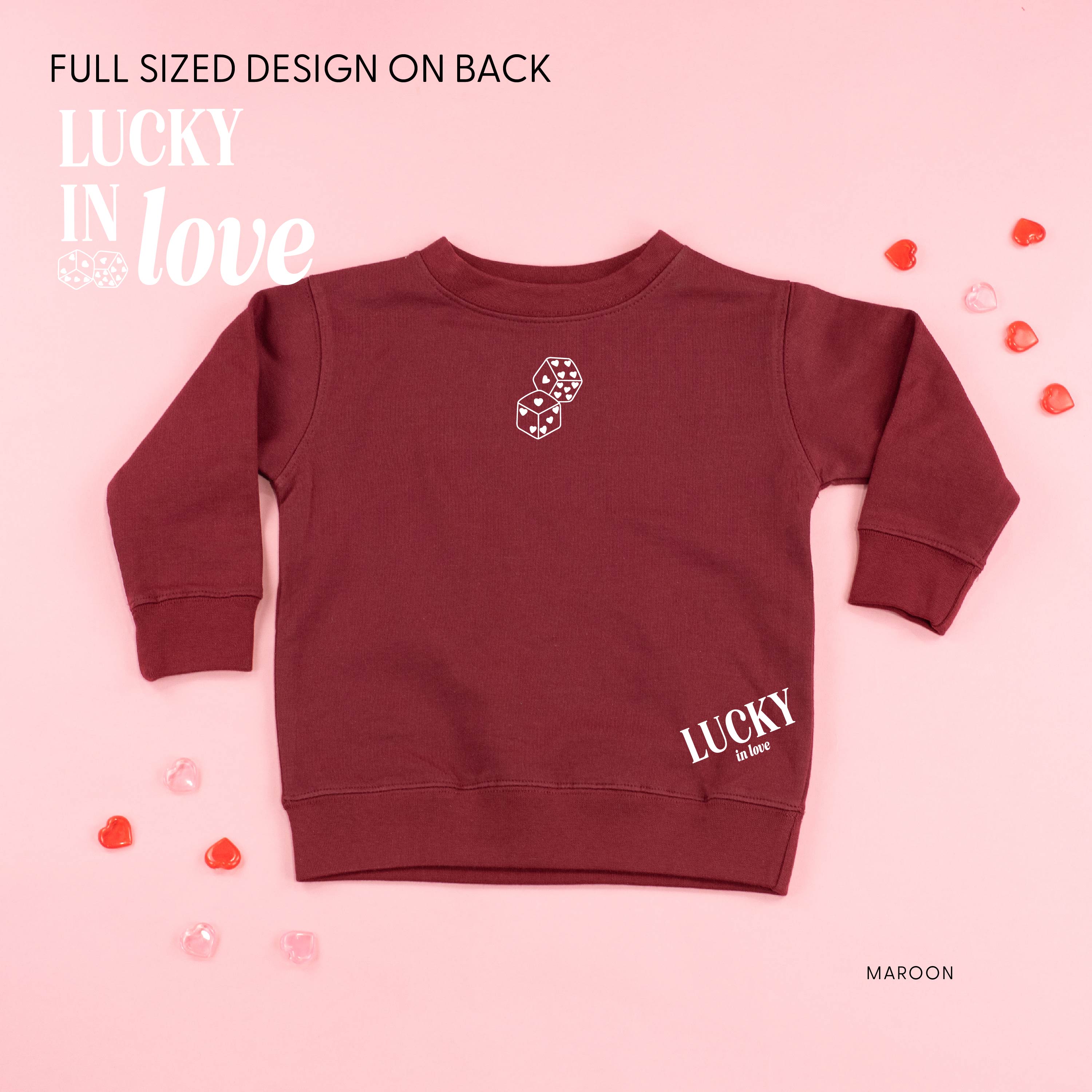 Lucky In Love - Dice (center & hd & b) - Child Sweater Little Mama Shirt Shop