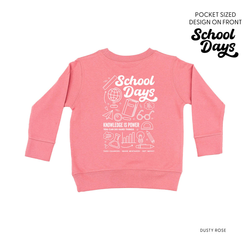 School Days Pocket Design on Front w/ Full School Days Design on Back - Child Sweater