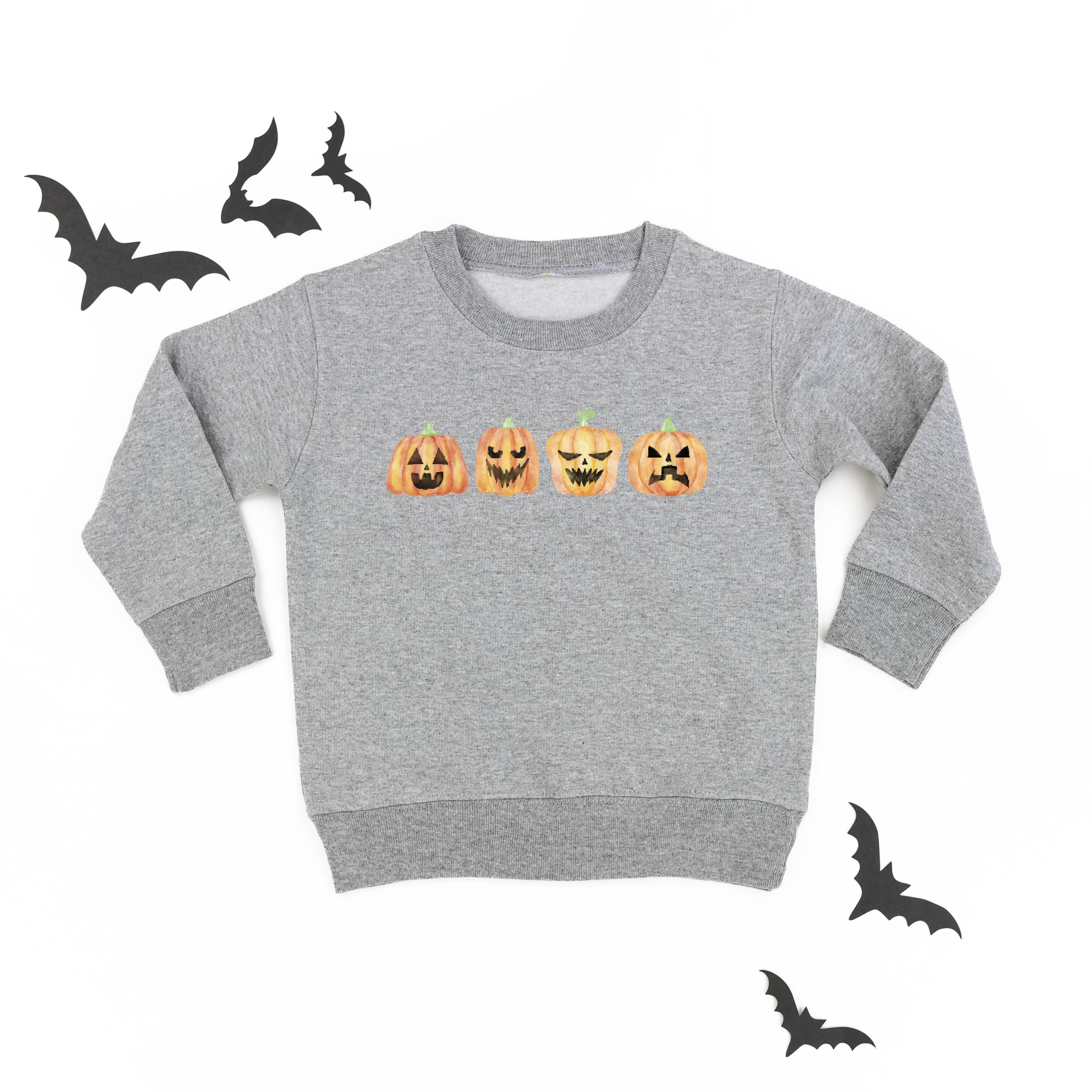 Watercolor Jack-o'-lanterns - Child Sweater Little Mama Shirt Shop