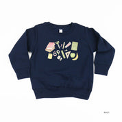 Watercolor School Supplies - Child Sweater Little Mama Shirt Shop