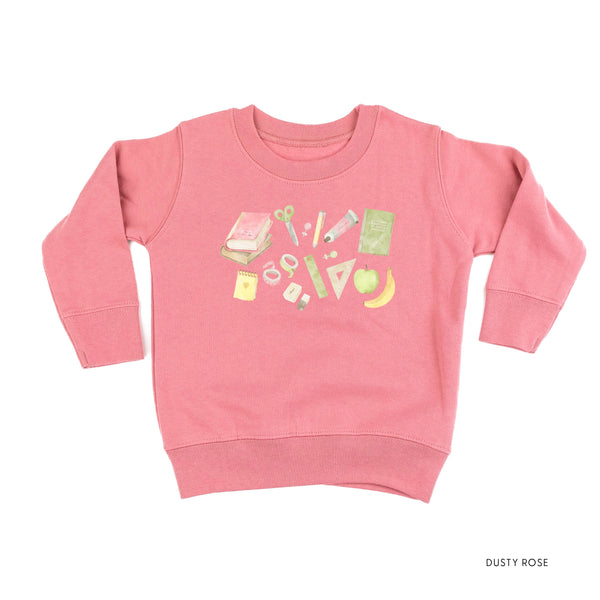 Watercolor School Supplies - Child Sweater