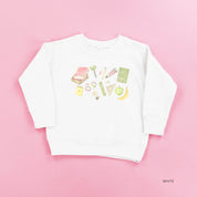Watercolor School Supplies - Child Sweater Little Mama Shirt Shop