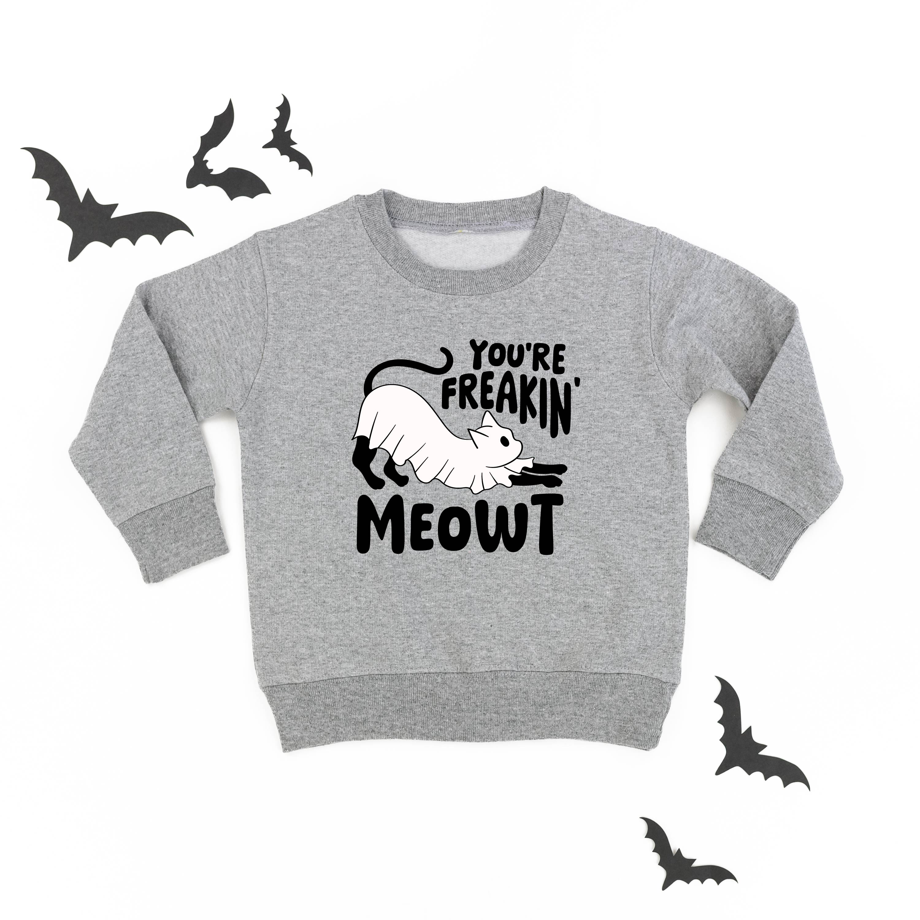 You're Freakin' Meowt! (with lower back detail) - Child Sweater Little Mama Shirt Shop