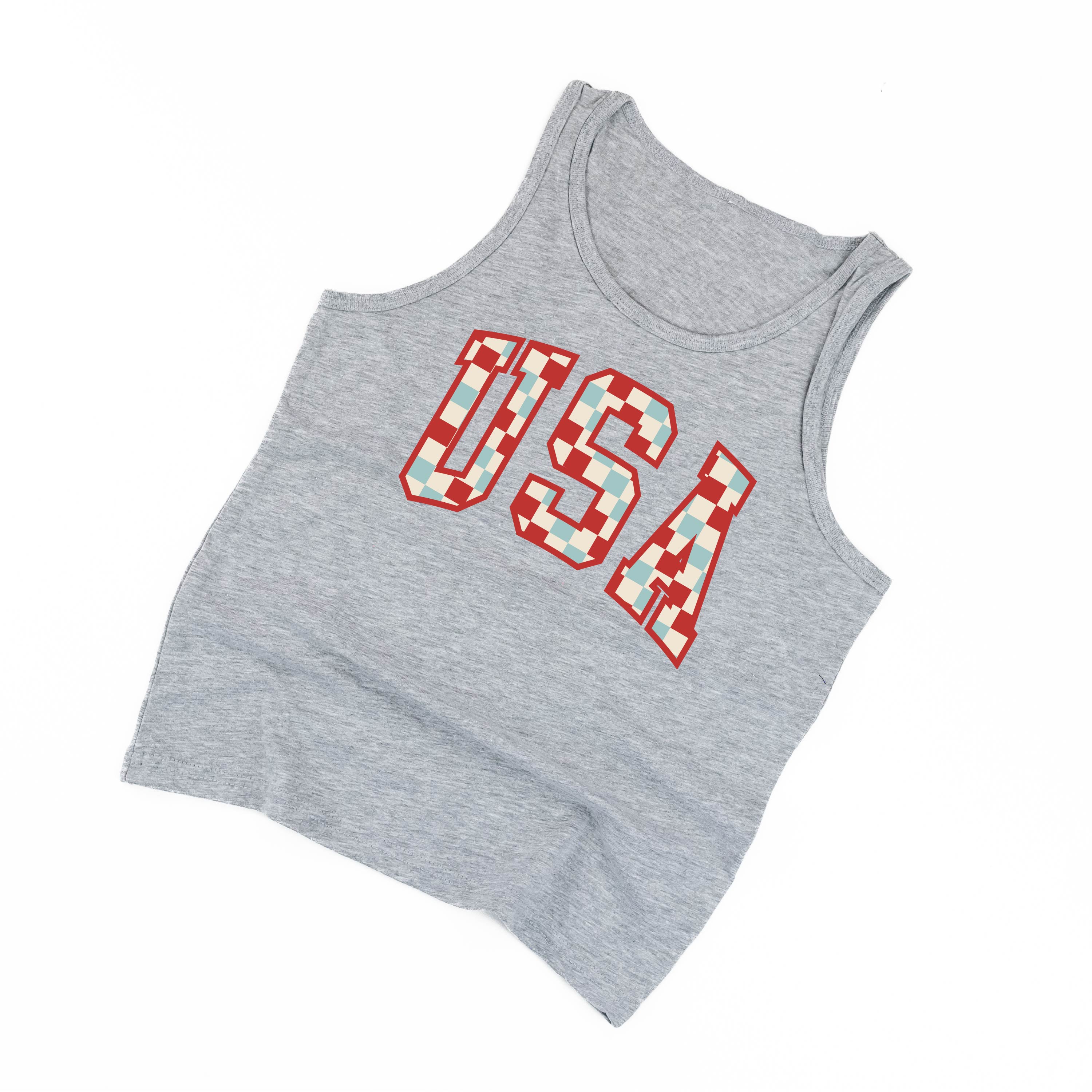Checkered USA - Child Jersey TANK Little Mama Shirt Shop