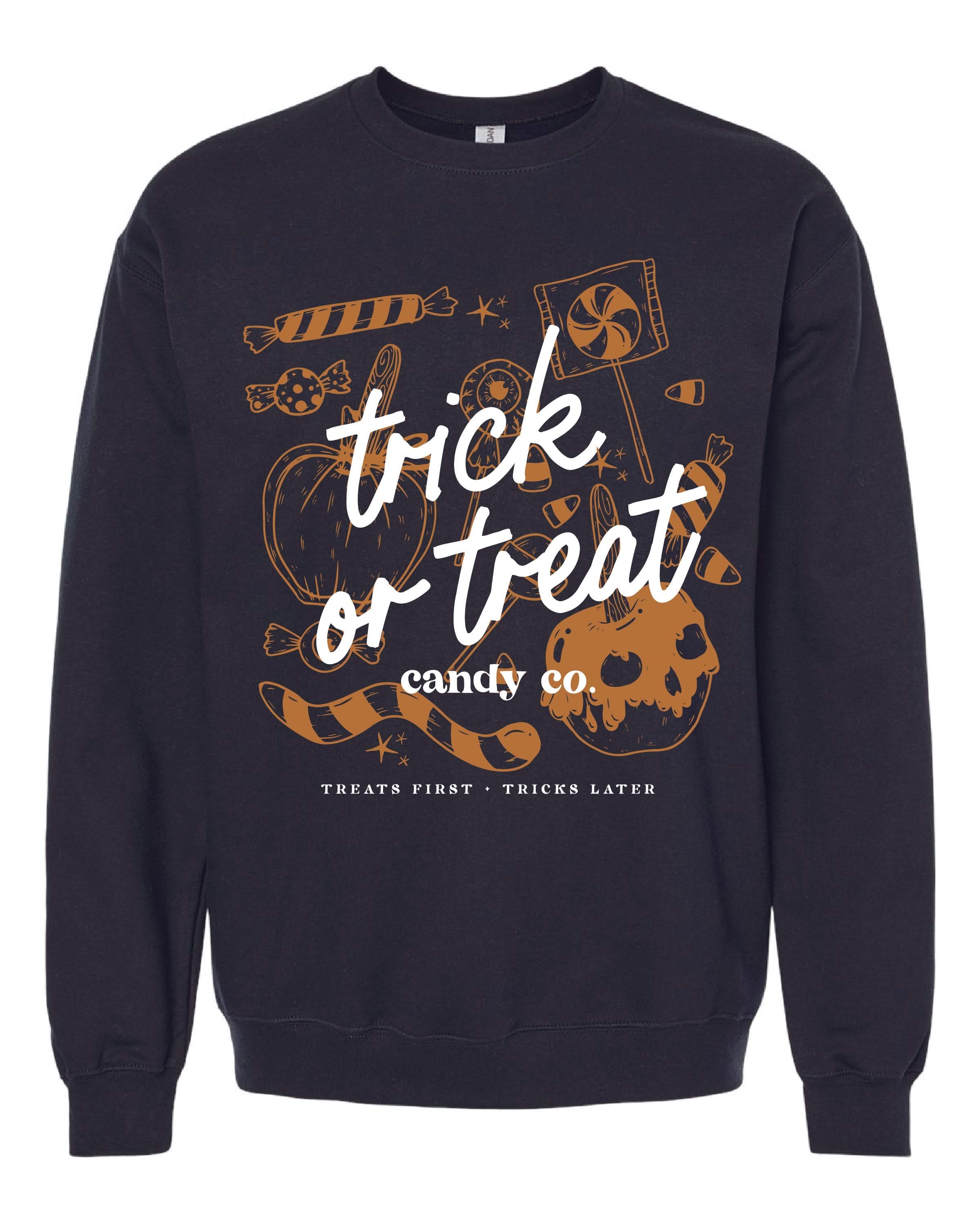 Trick or Treat Candy Co. - Black Basic Fleece Little Mama Shirt Shop LLC