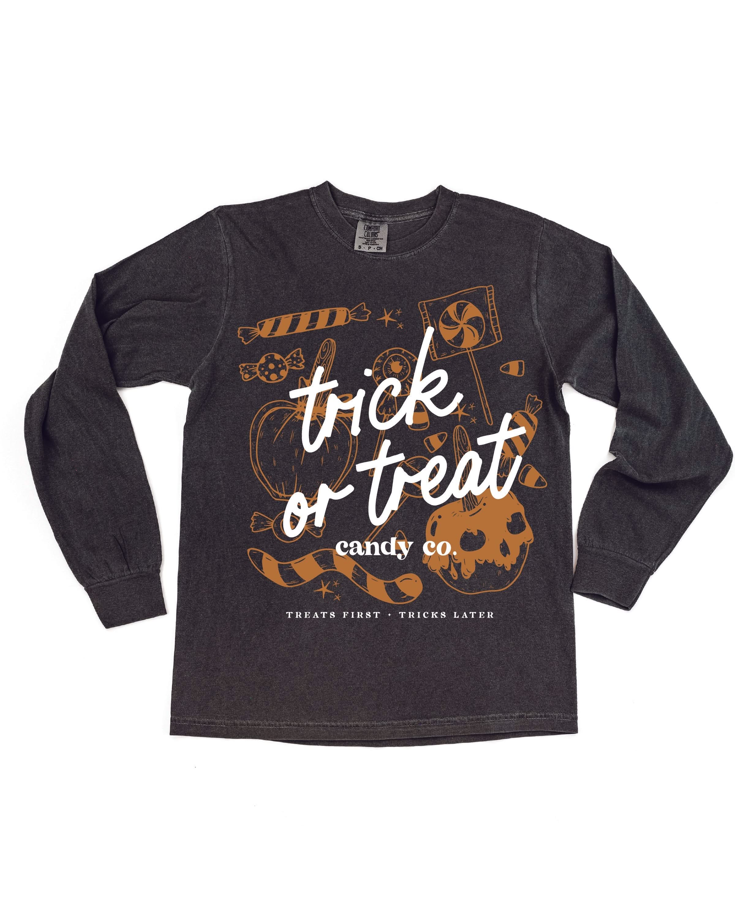 Trick or Treat Candy Co. - Long Sleeve Comfort Colors Tee Little Mama Shirt Shop