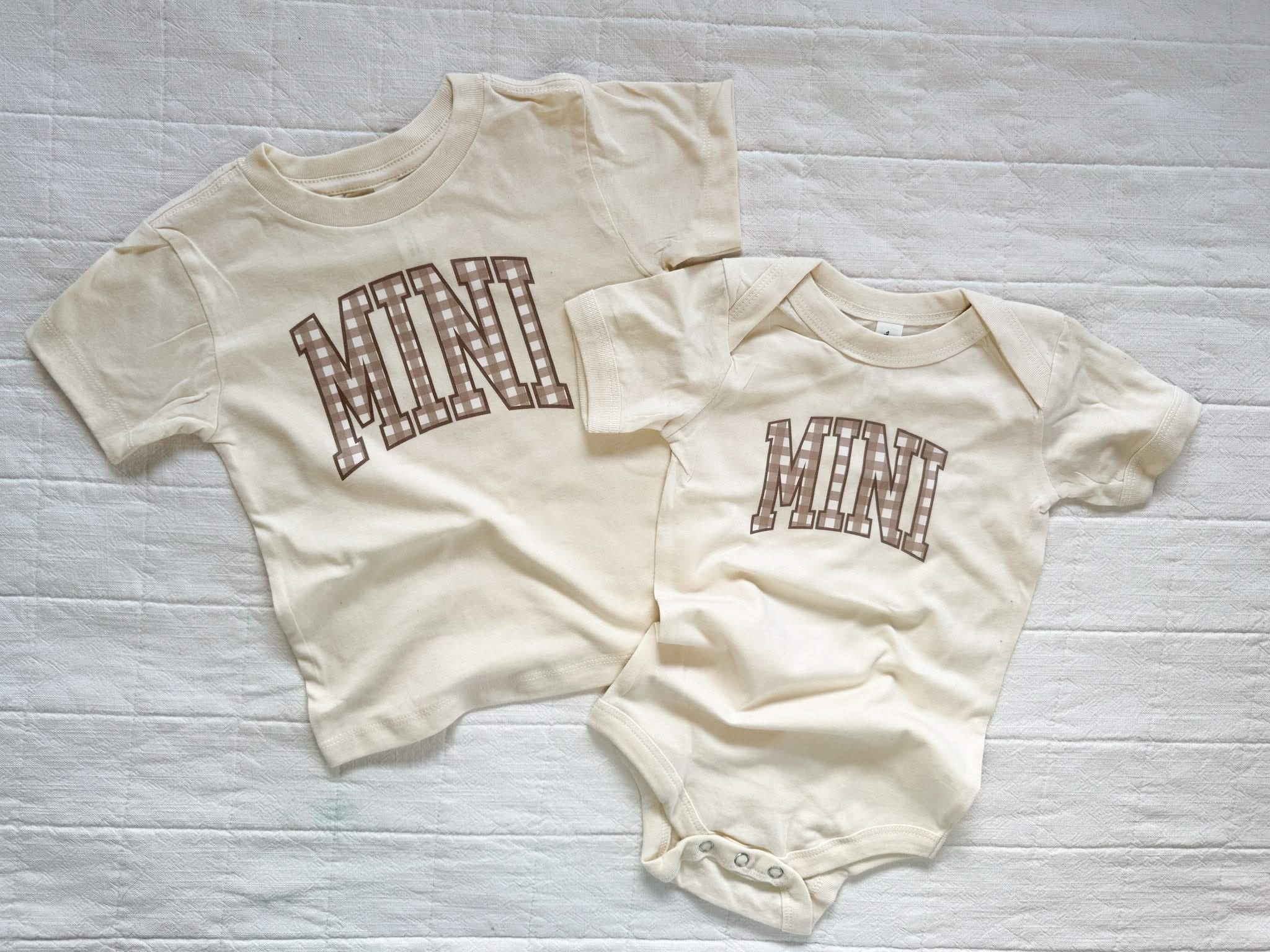 MINI Brown Gingham T-Shirt - Graphic Child Tee | Little Mama Shirt Shop Little Mama Shirt Shop LLC