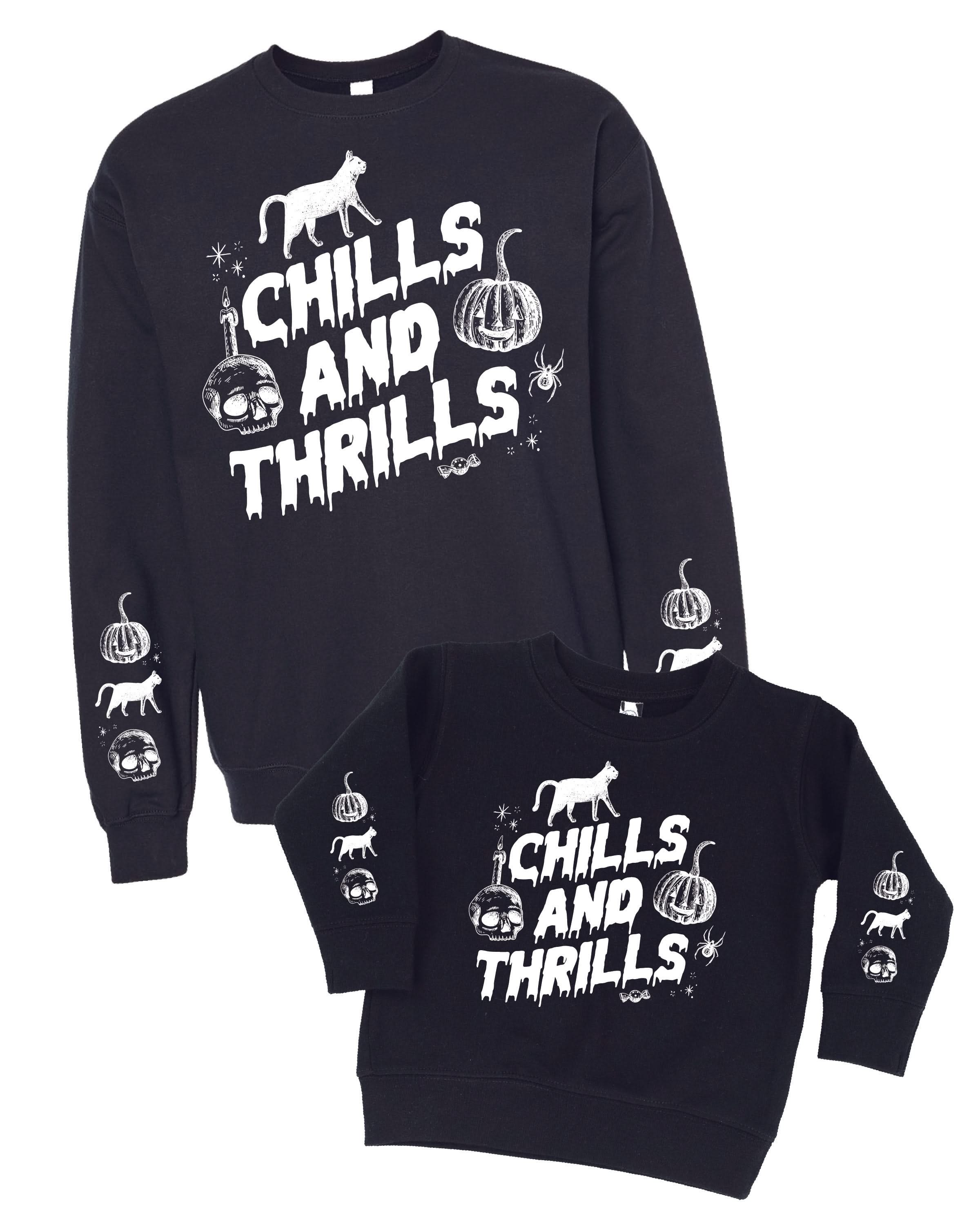 Chills and Thrills - Set of 2 Black BASIC Fleece Sweaters Little Mama Shirt Shop