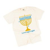 Love And Light - Hanukkah - Comfort Colors Tee Little Mama Shirt Shop