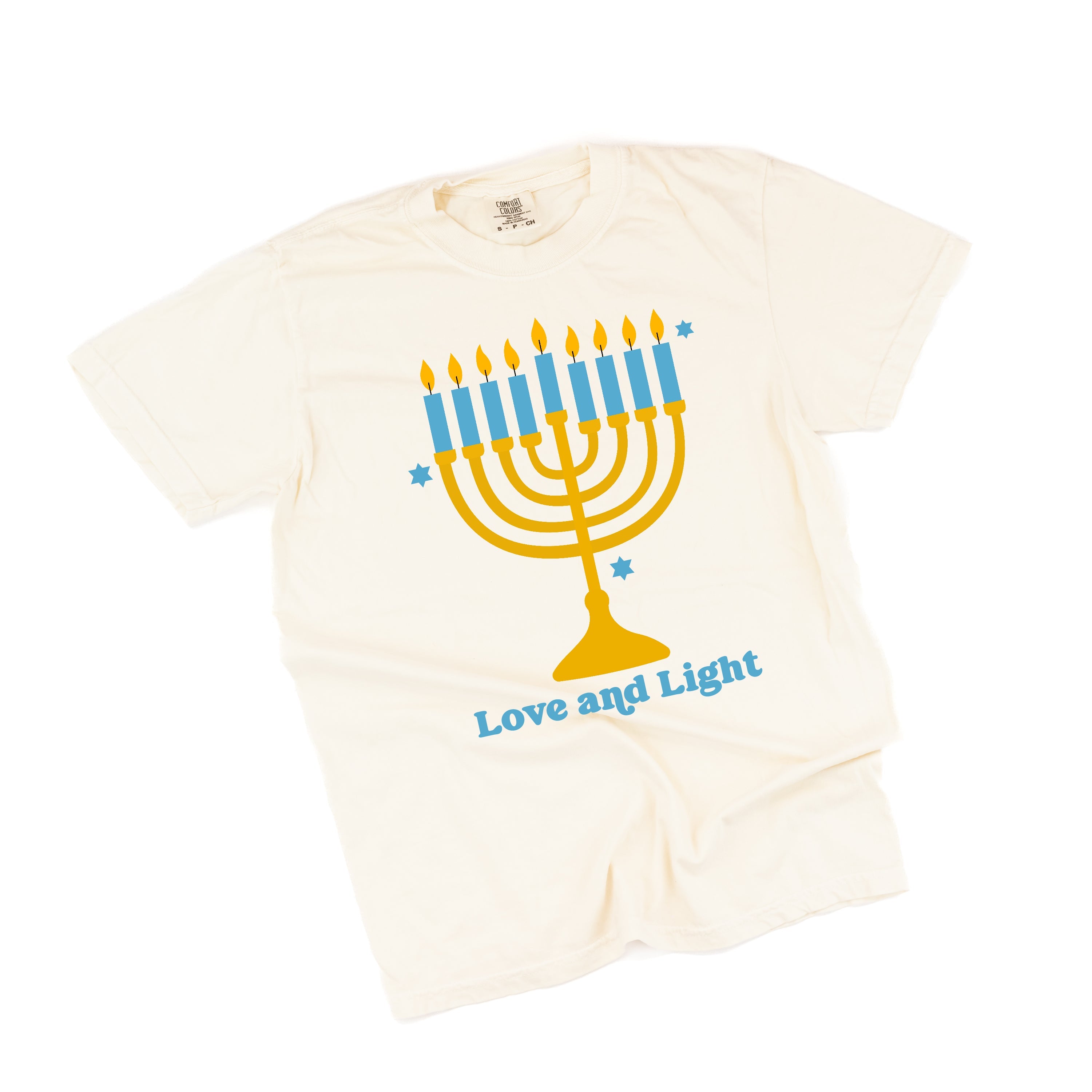 Love And Light - Hanukkah - Comfort Colors Tee Little Mama Shirt Shop