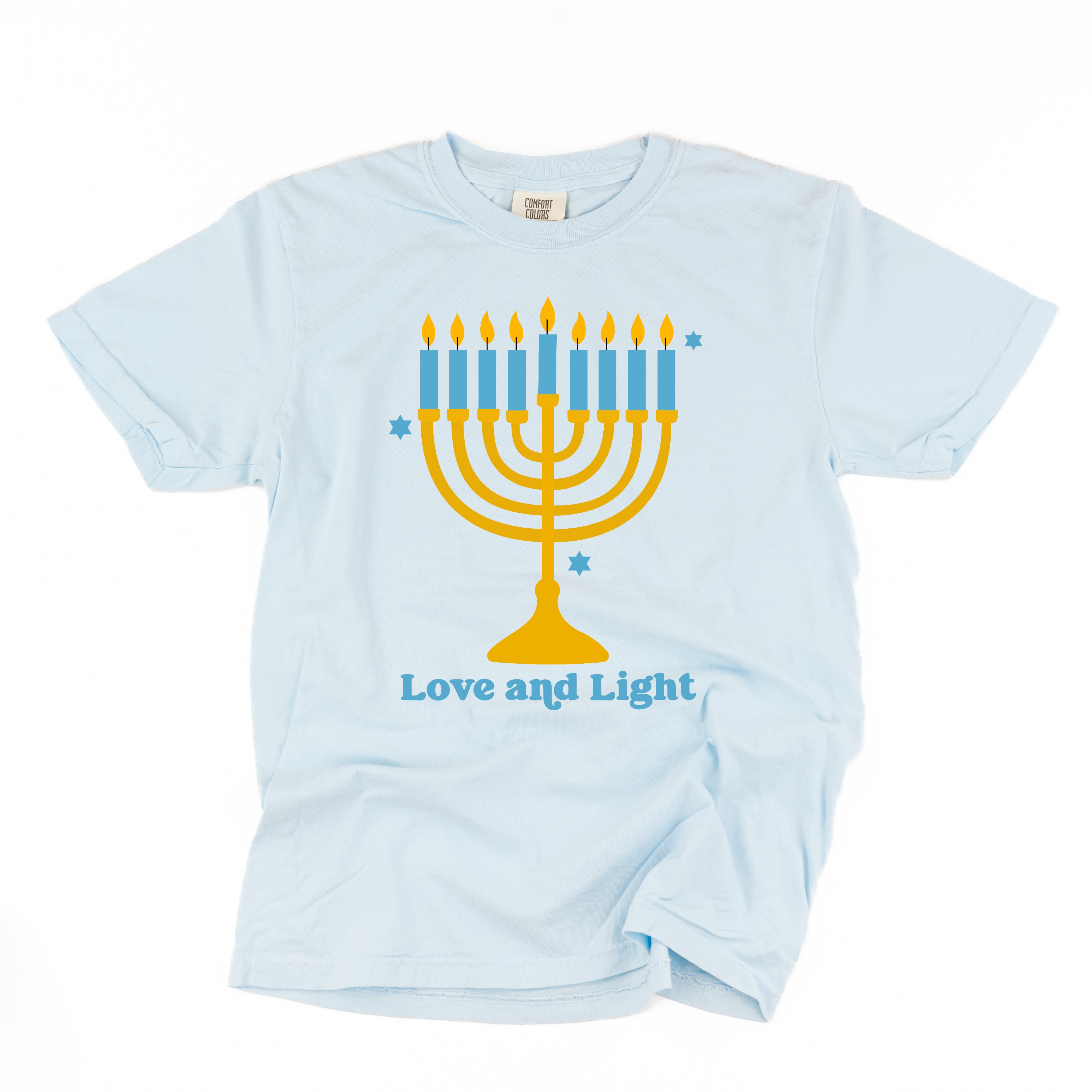 Love And Light - Hanukkah - Comfort Colors Tee Little Mama Shirt Shop