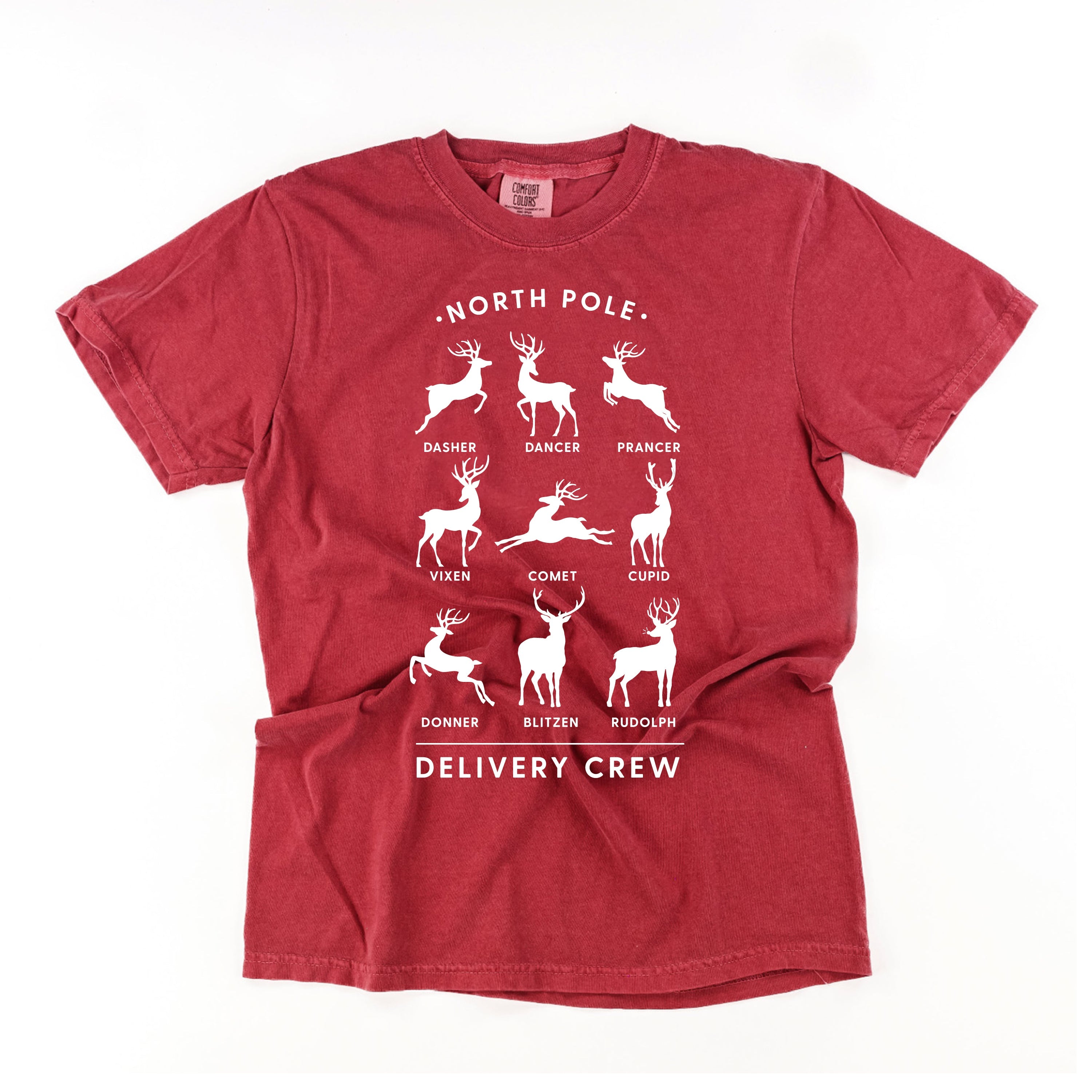 Reindeer - North Pole Delivery Crew - Comfort Colors Tee Little Mama Shirt Shop