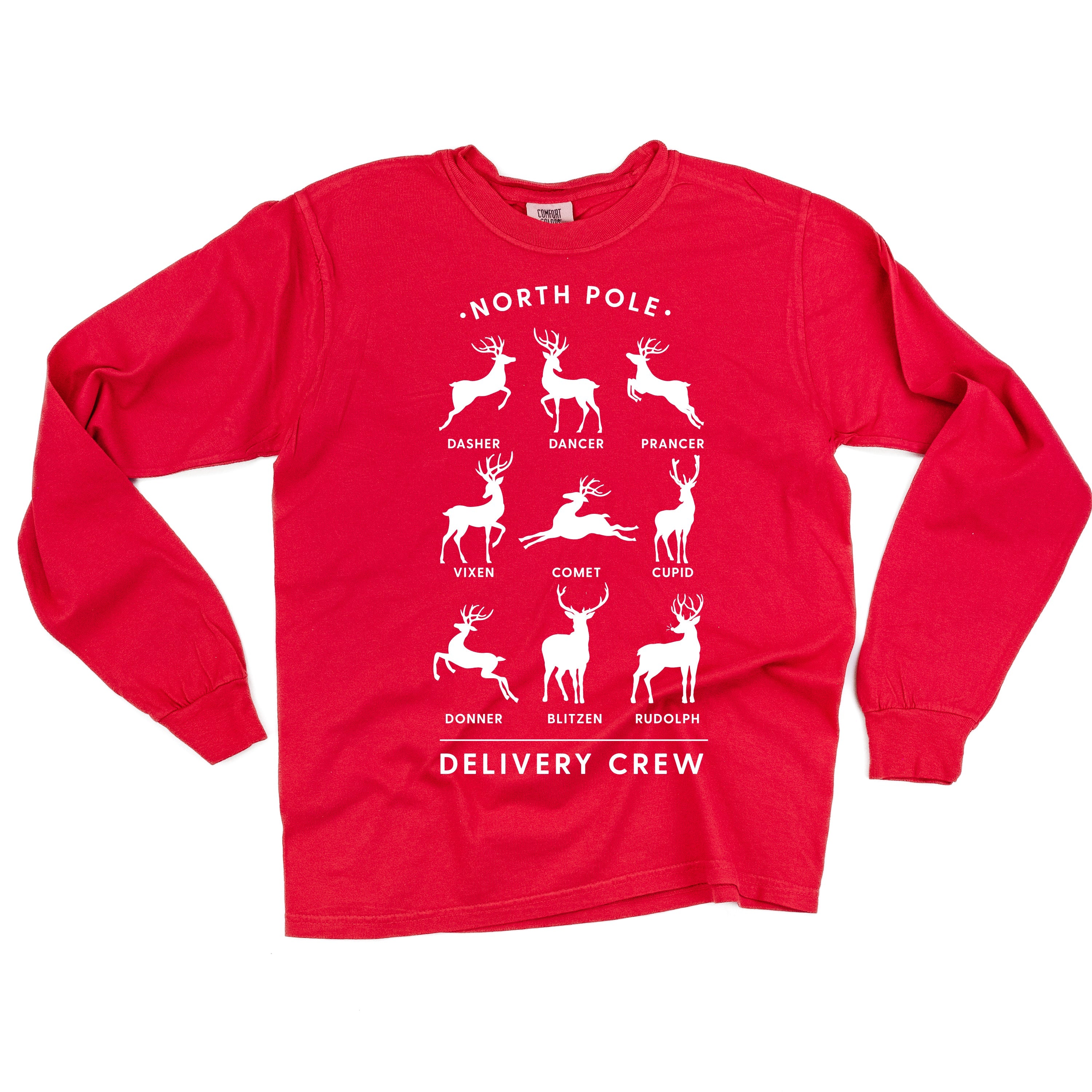 Reindeer - North Pole Delivery Crew - LONG SLEEVE Comfort Colors Tee Little Mama Shirt Shop