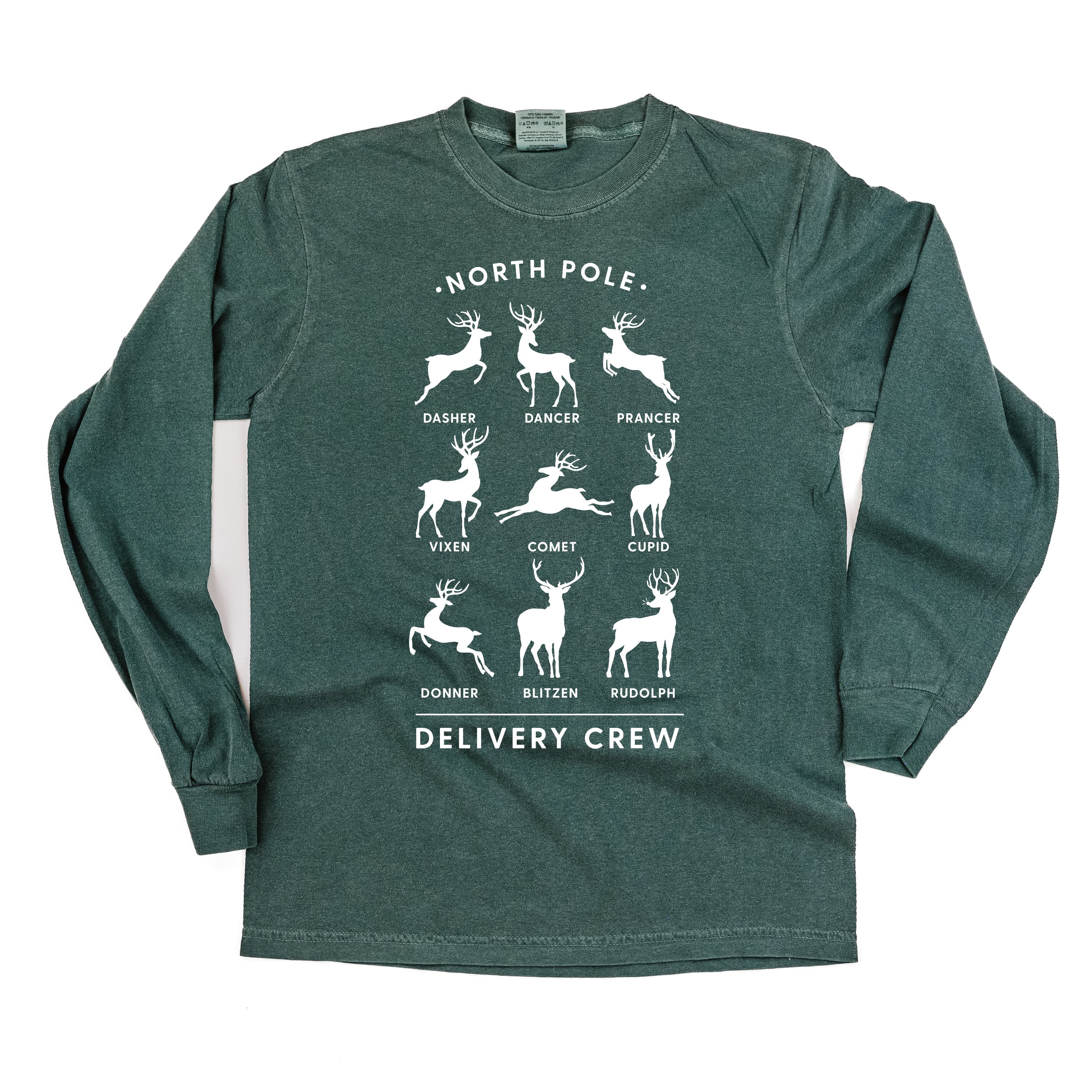 Reindeer - North Pole Delivery Crew - LONG SLEEVE Comfort Colors Tee Little Mama Shirt Shop