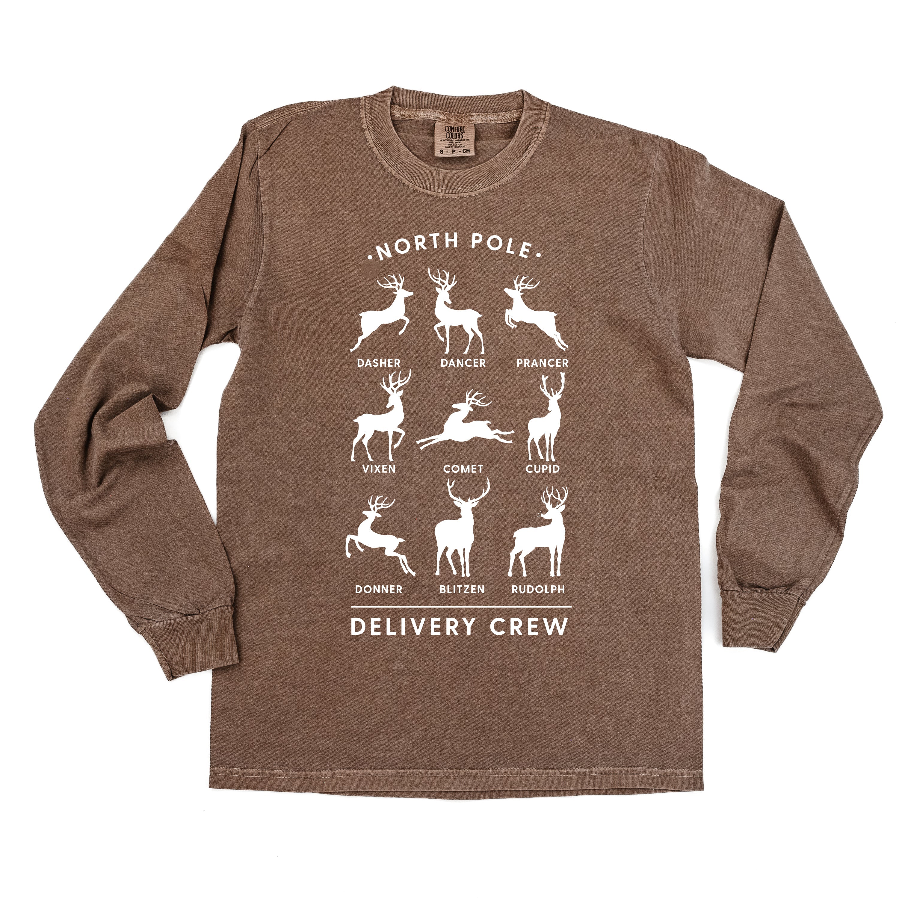 Reindeer - North Pole Delivery Crew - LONG SLEEVE Comfort Colors Tee Little Mama Shirt Shop