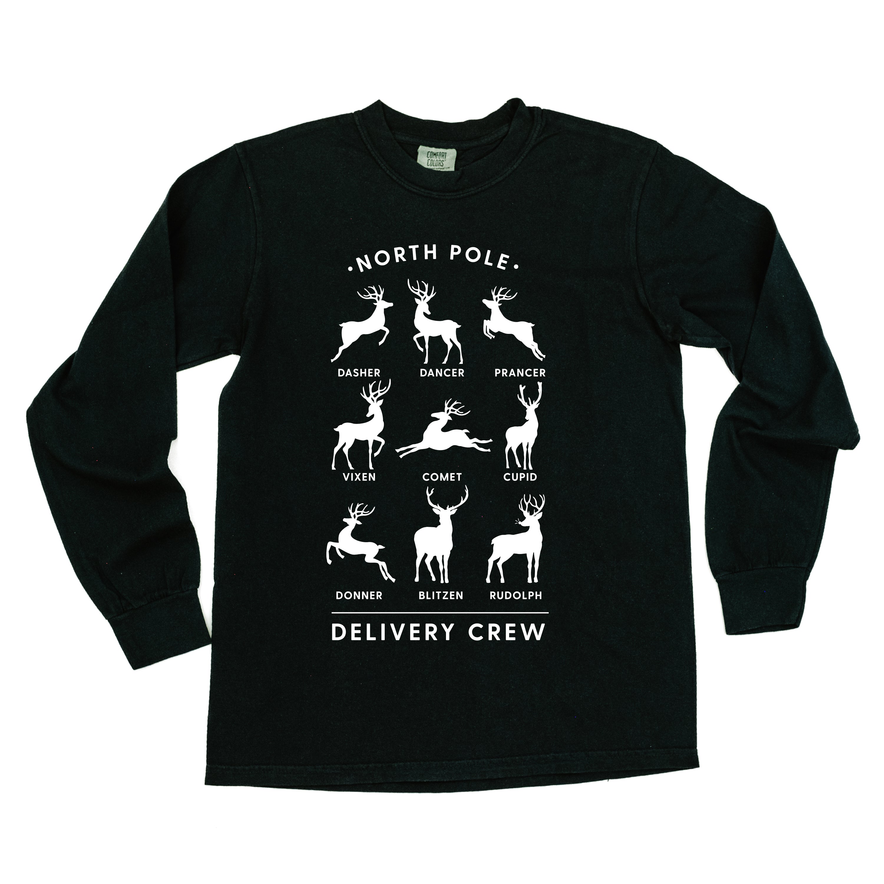Reindeer - North Pole Delivery Crew - LONG SLEEVE Comfort Colors Tee Little Mama Shirt Shop