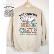 Anti-Social Book Club (Pocket on Front / Full Size on Back) - BASIC FLEECE CREWNECK Little Mama Shirt Shop LLC
