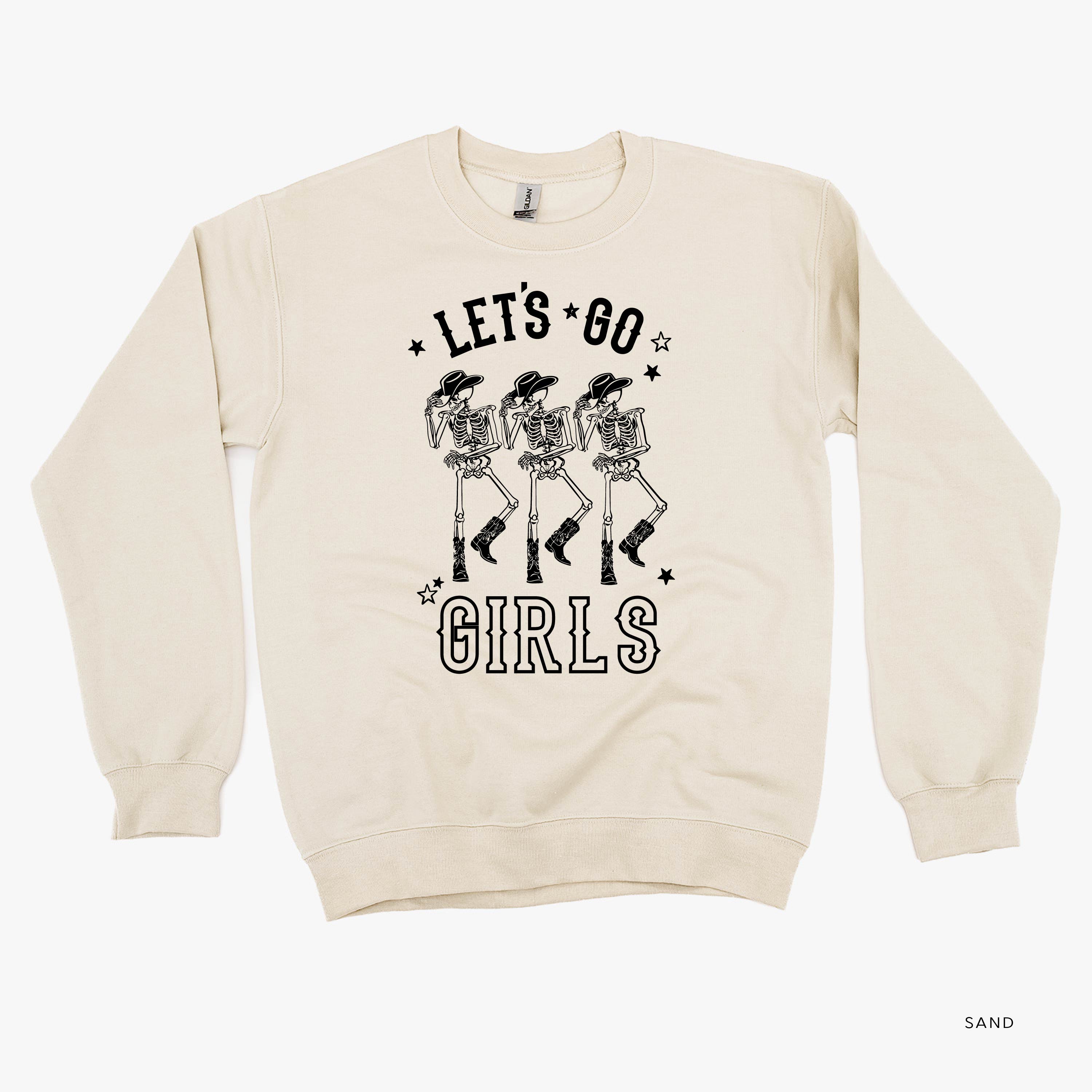 Cowgirl Skellies - Let's Go Girls - Basic Fleece Crewneck Little Mama Shirt Shop LLC