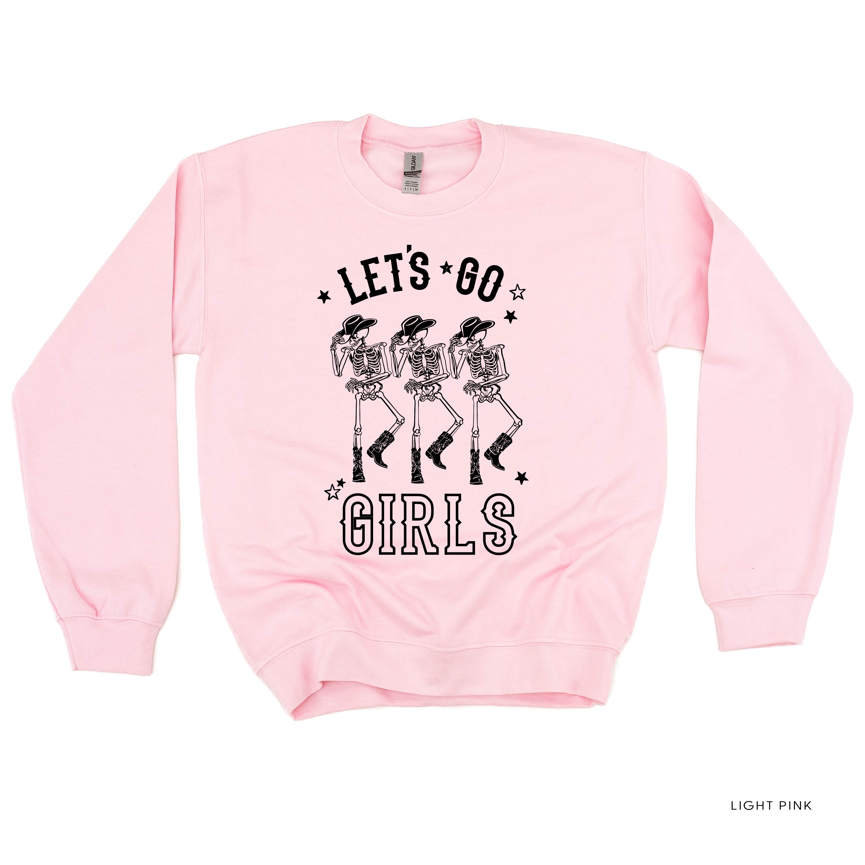 Cowgirl Skellies - Let's Go Girls - Basic Fleece Crewneck Little Mama Shirt Shop LLC