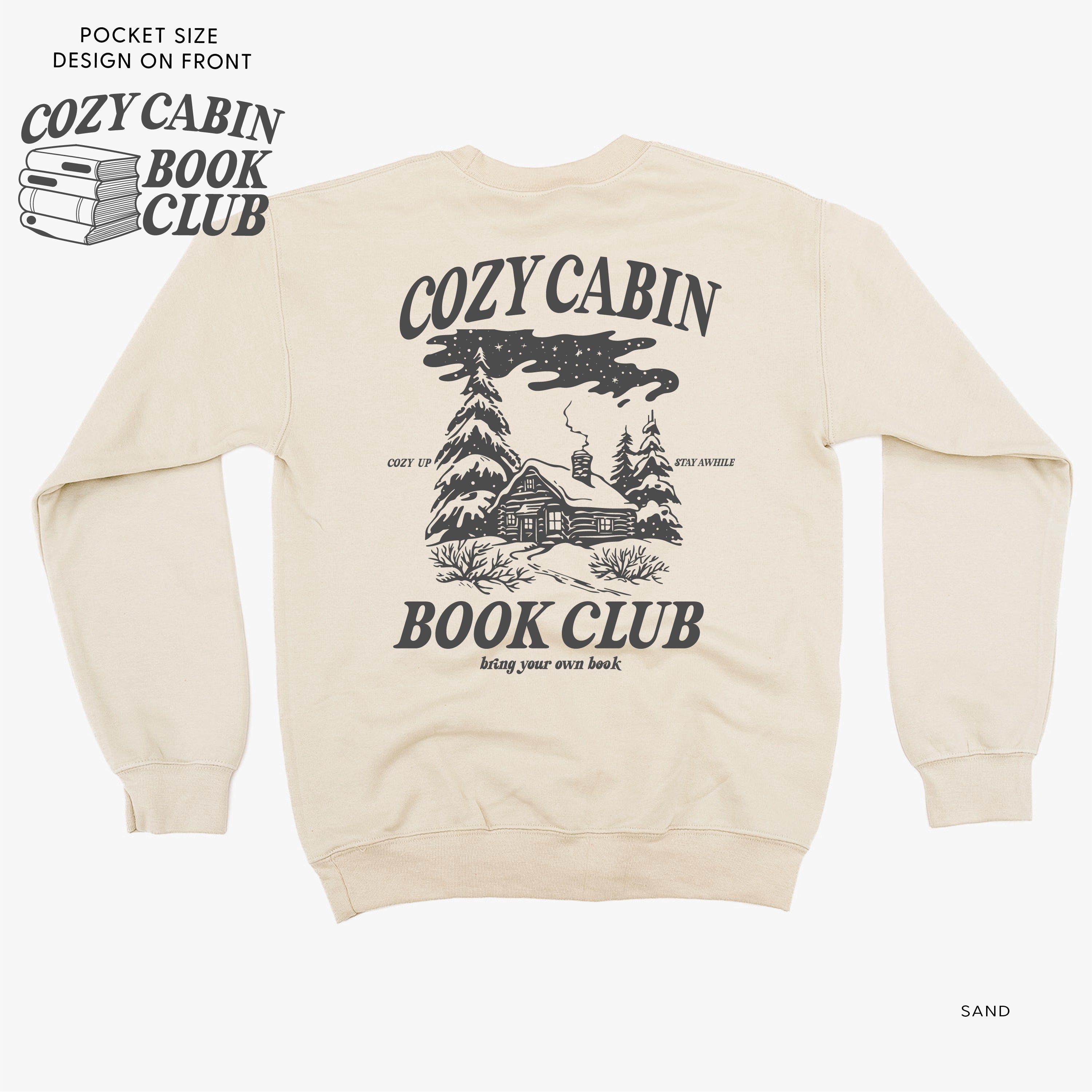 Cozy Cabin Book Club (pf&b) - BASIC Fleece Little Mama Shirt Shop LLC