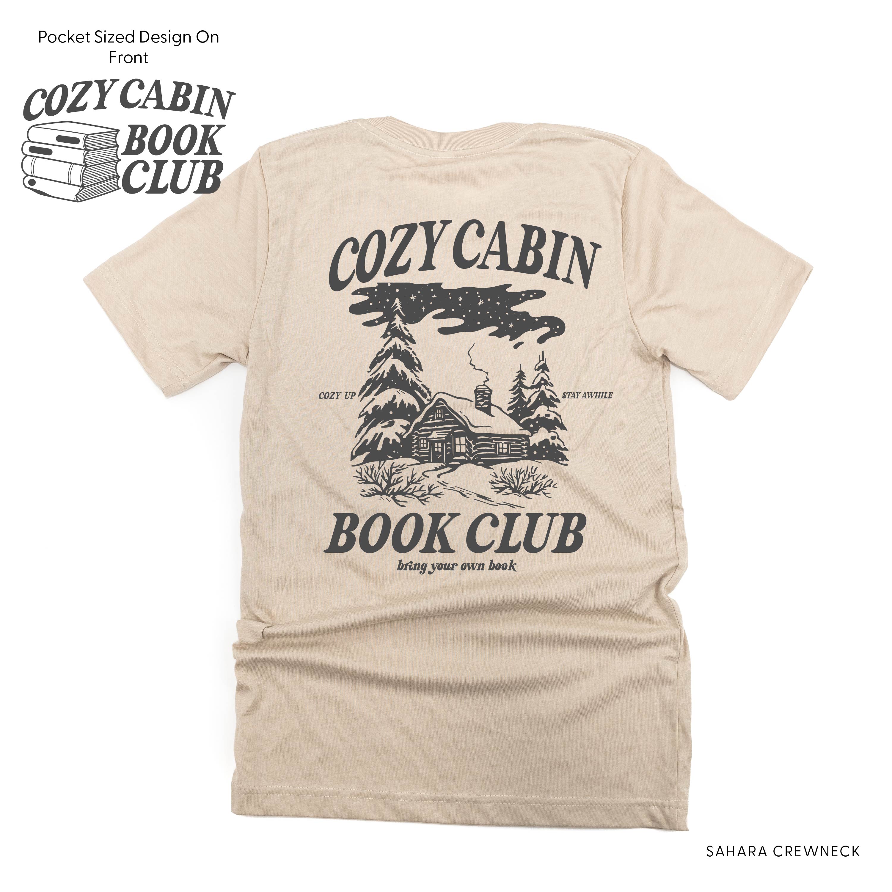 Cozy Cabin Book Club (pf&b) - Unisex Tee Little Mama Shirt Shop