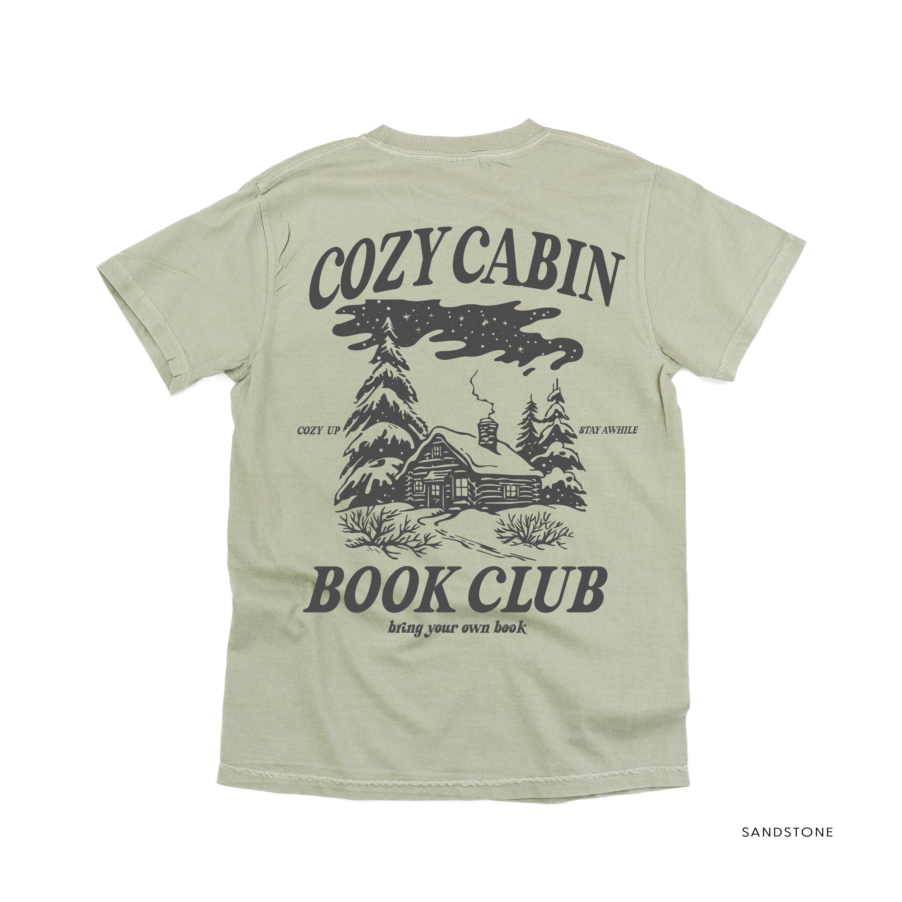 Cozy Cabin Book Club (pf&b)- Comfort Colors Tee Little Mama Shirt Shop