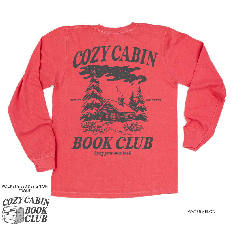 Cozy Cabin Book Club (pf&b) - LONG SLEEVE Comfort Colors Tee