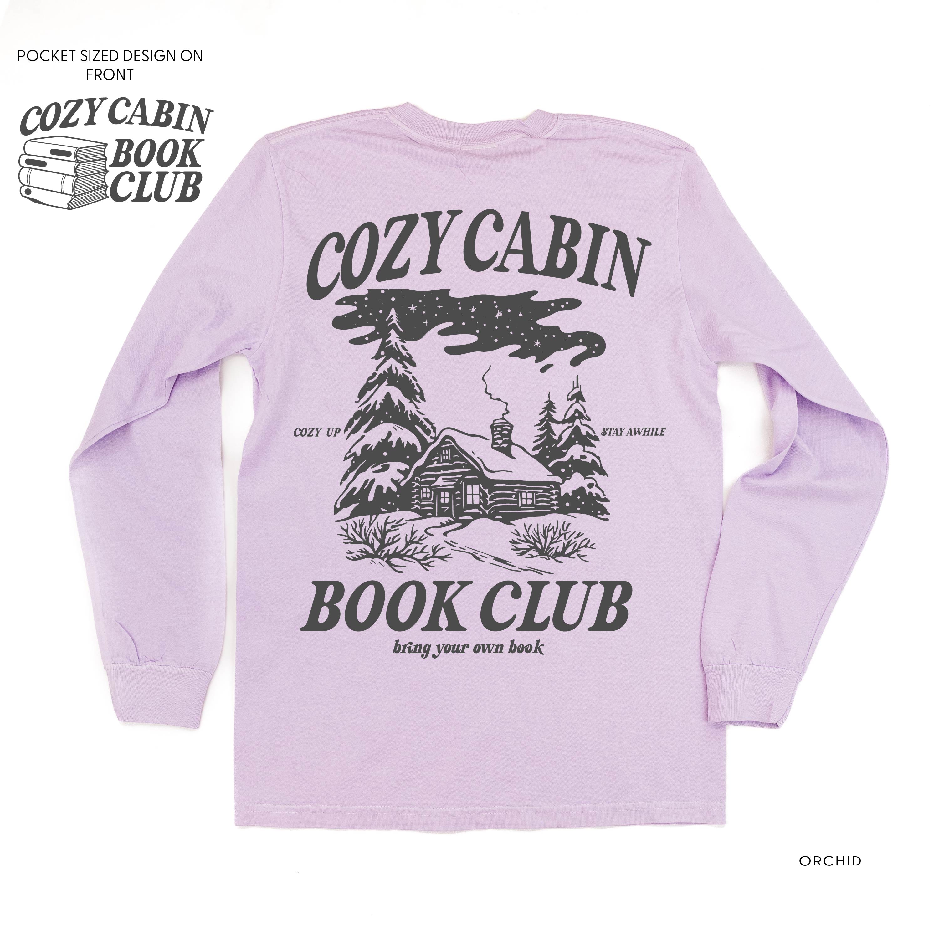 Cozy Cabin Book Club (pf&b) - LONG SLEEVE Comfort Colors Tee Little Mama Shirt Shop