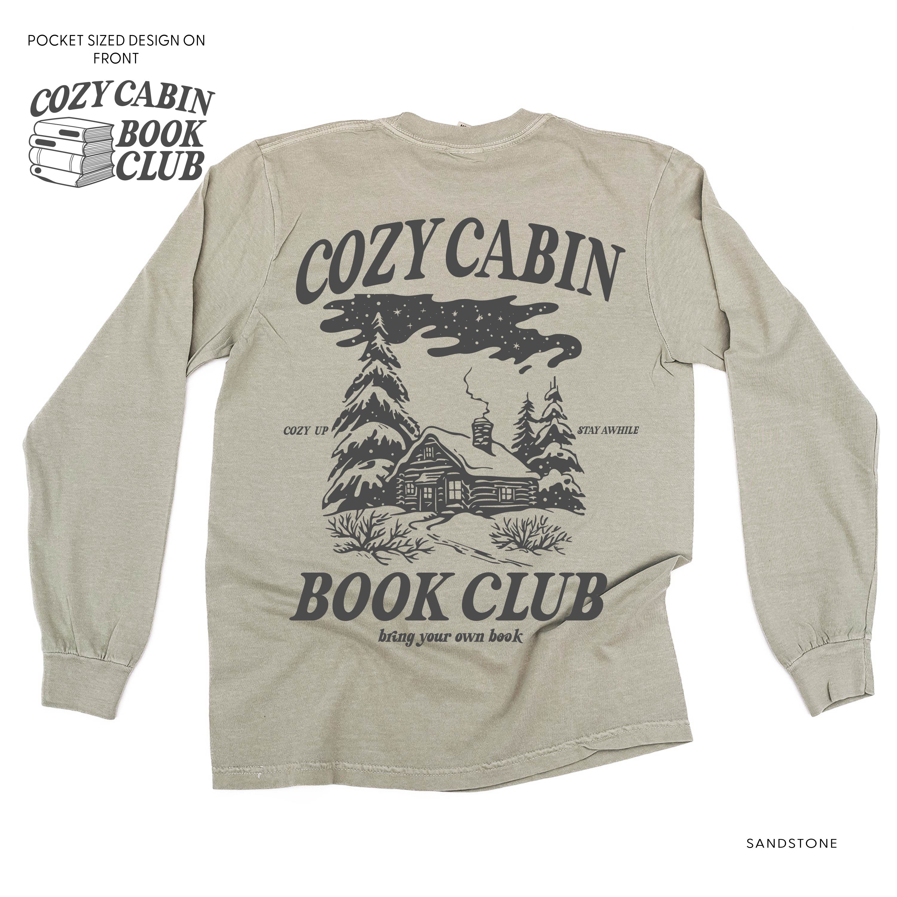 Cozy Cabin Book Club (pf&b) - LONG SLEEVE Comfort Colors Tee Little Mama Shirt Shop