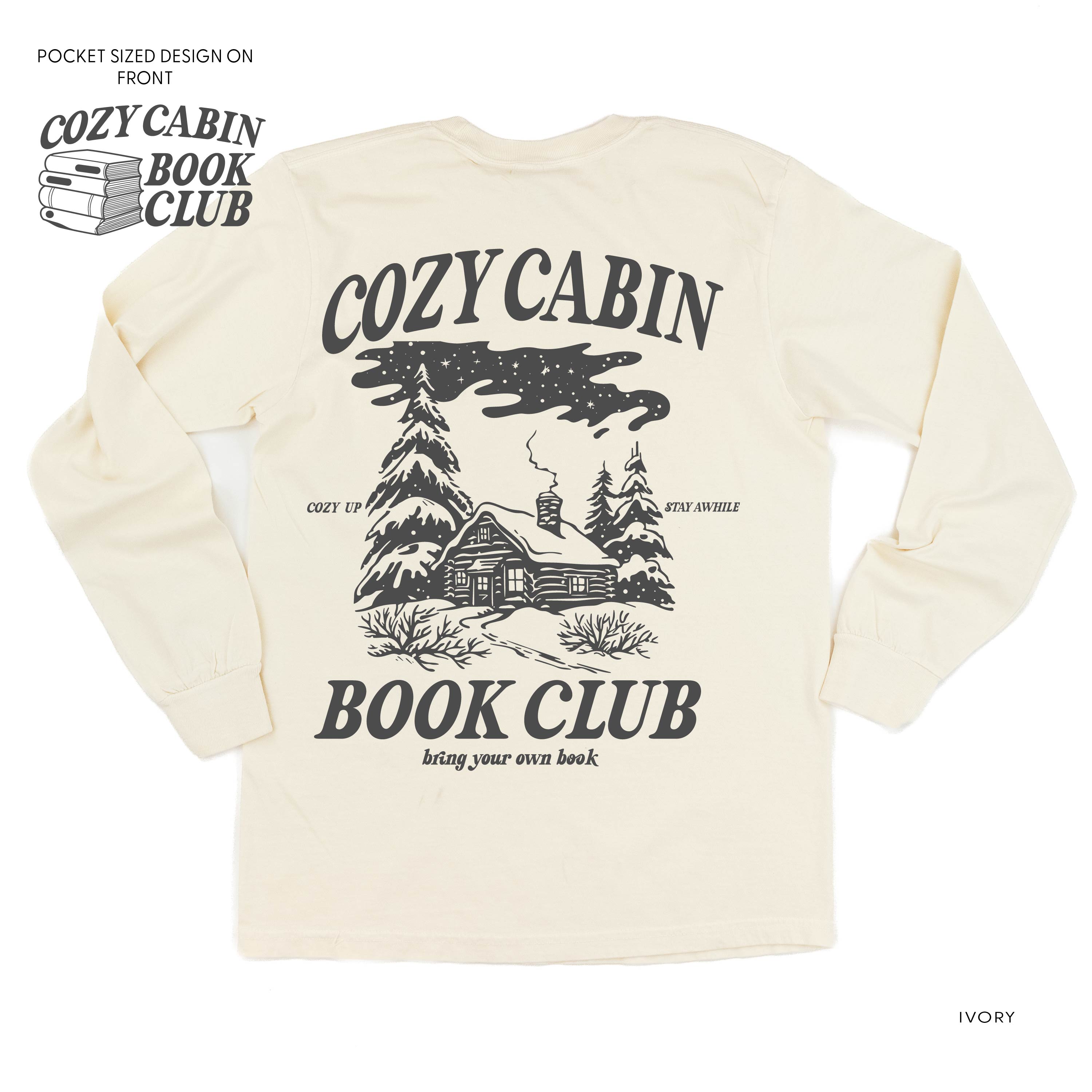 Cozy Cabin Book Club (pf&b) - LONG SLEEVE Comfort Colors Tee Little Mama Shirt Shop