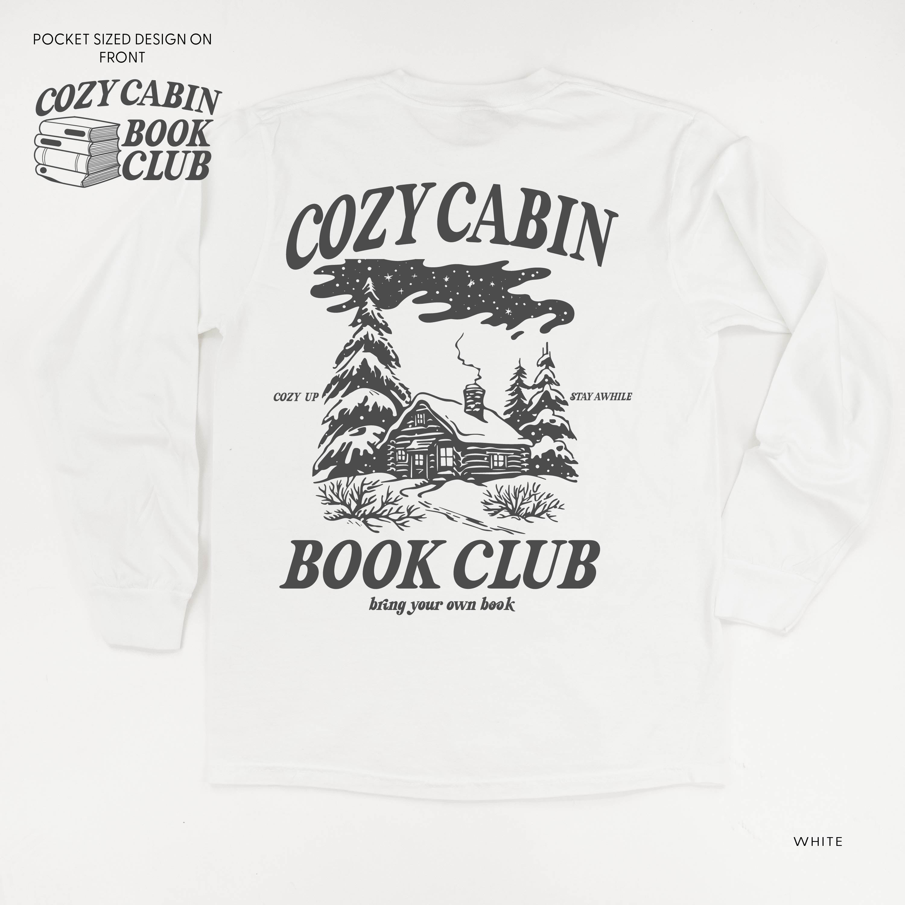 Cozy Cabin Book Club (pf&b) - LONG SLEEVE Comfort Colors Tee Little Mama Shirt Shop