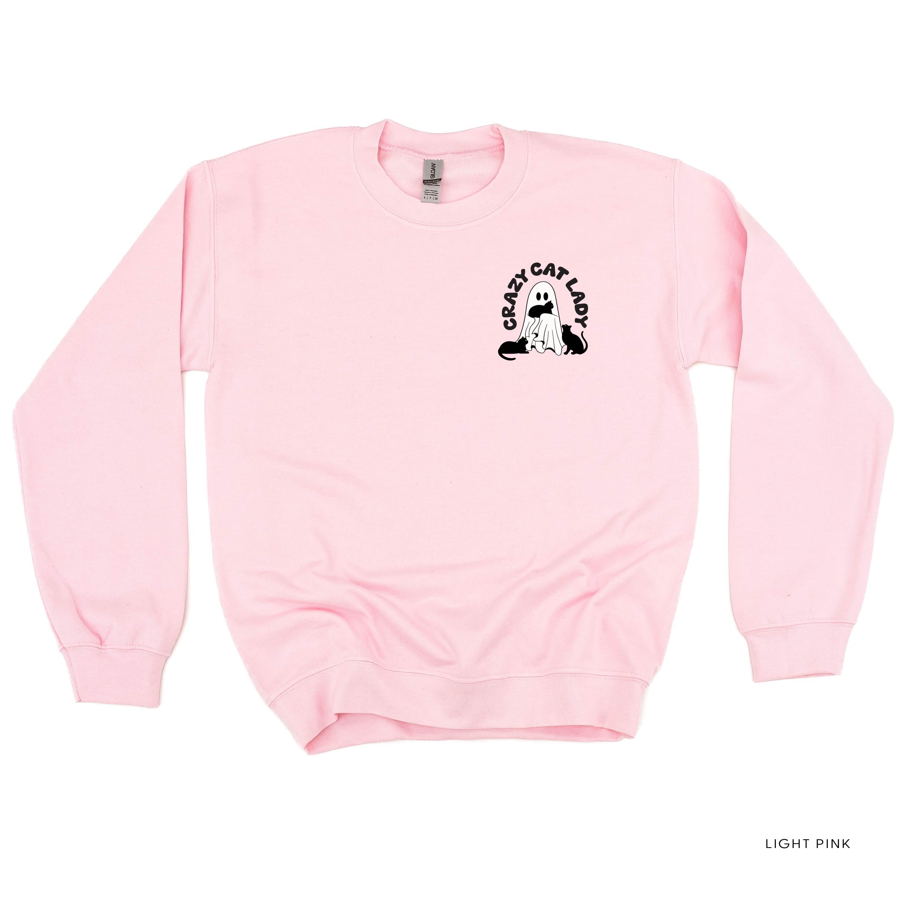 Crazy Cat Lady - POCKET DESIGN - Basic Fleece Crewneck Little Mama Shirt Shop LLC