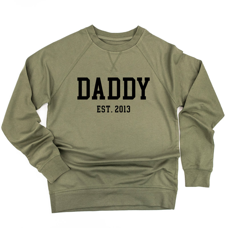 DADDY - EST. (Select Your Year) - Lightweight Pullover Sweater