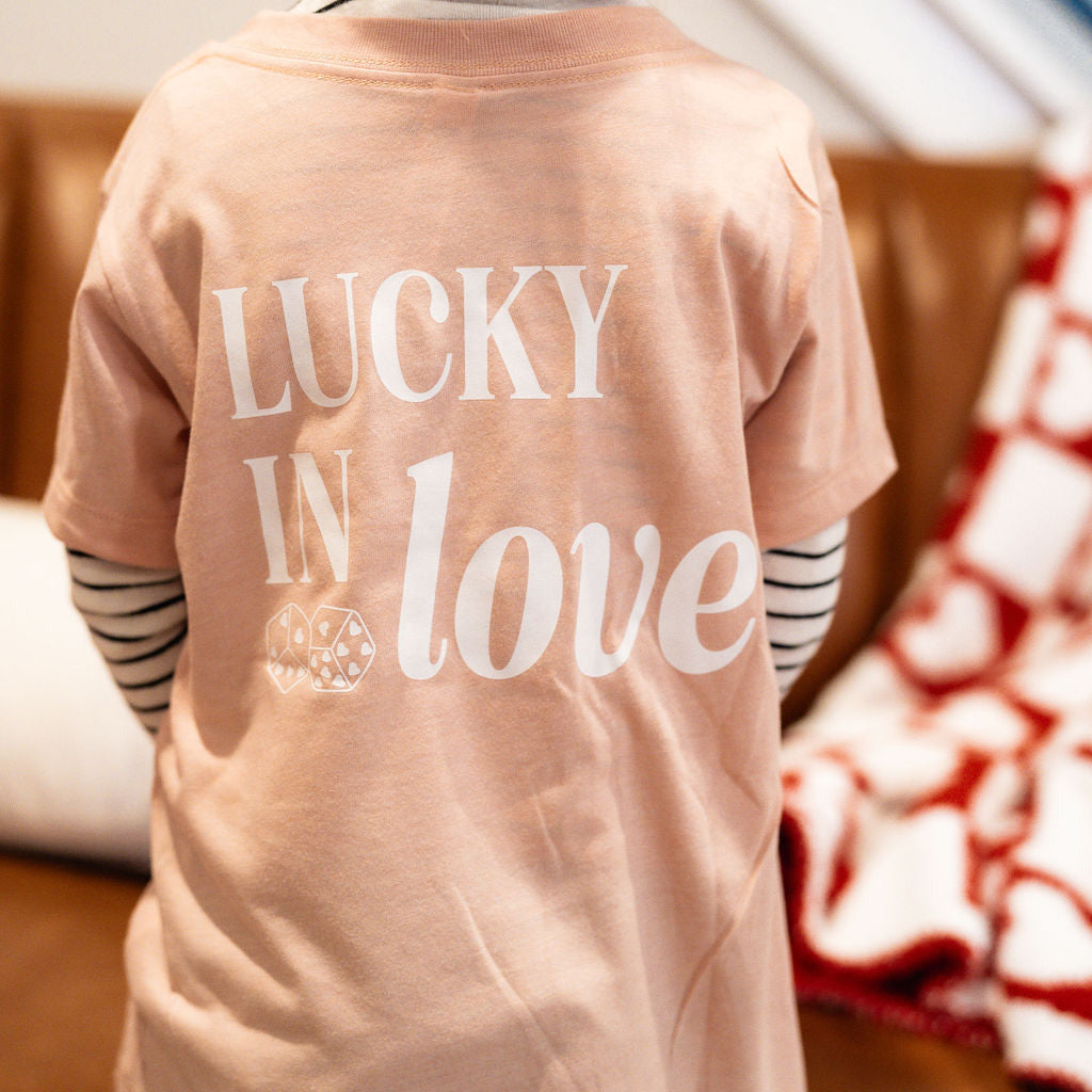 Lucky In Love - Dice (center & hd & b) - Child Tee Little Mama Shirt Shop