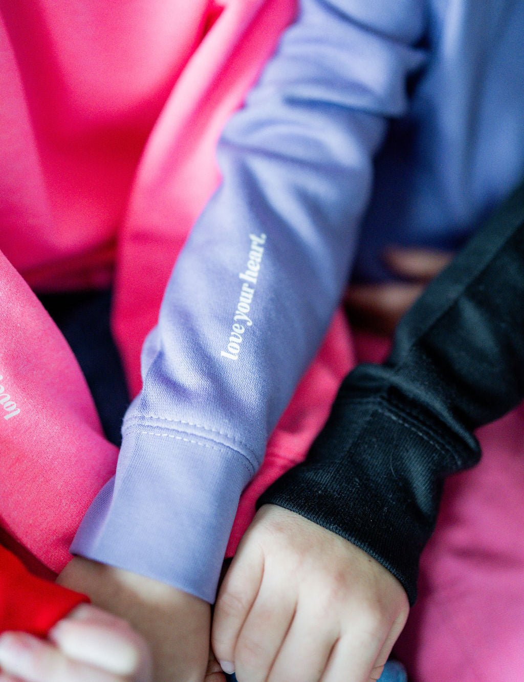 Love Notes - Outline Heart Trio (center&sd) - Child Sweater Little Mama Shirt Shop