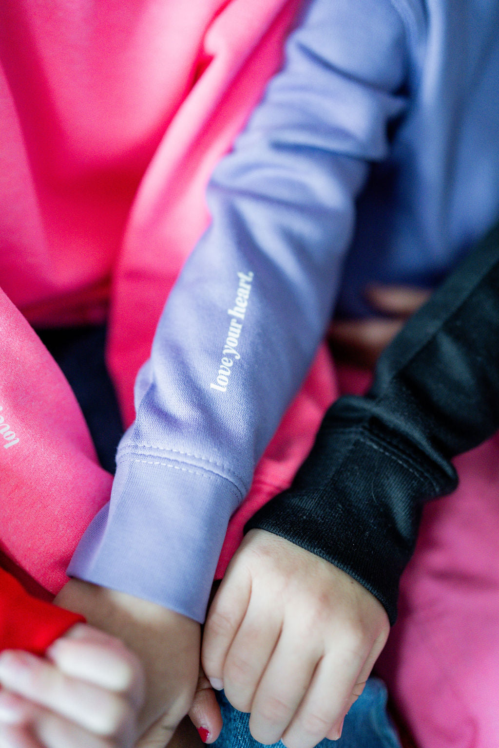 Love Notes - Outline Heart Trio (center&sd) - Child Sweater Little Mama Shirt Shop