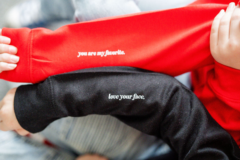 Love Notes - Outline Lightning Bolt Trio (center&sd) - Child Sweater Little Mama Shirt Shop