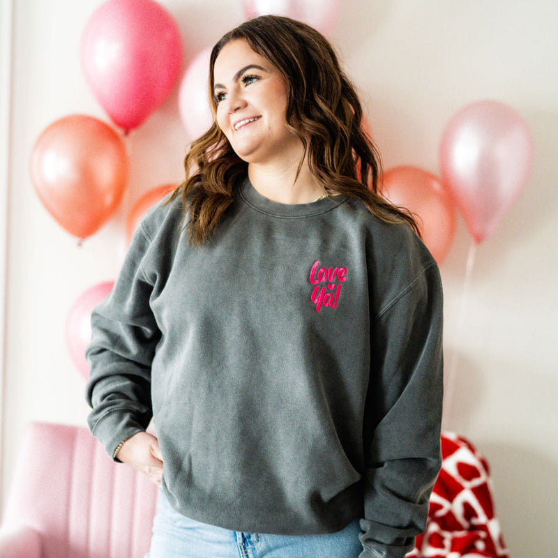 Love Ya! Guest Check - Embroidered/Printed (pf&b) - PIGMENT Crewneck