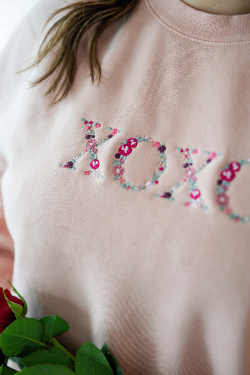 Embroidered - Floral XOXO - PIGMENT Crewneck