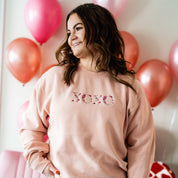 Embroidered PIGMENT Crewneck - Floral XOXO Little Mama Shirt Shop LLC