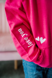 Embroidered/Printed - Forever And Ever - Bright Pink Basic Fleece Child Hoodie Little Mama Shirt Shop LLC