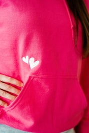 Embroidered/Printed - Forever And Ever - Bright Pink Basic Fleece Adult HOODIE Little Mama Shirt Shop LLC