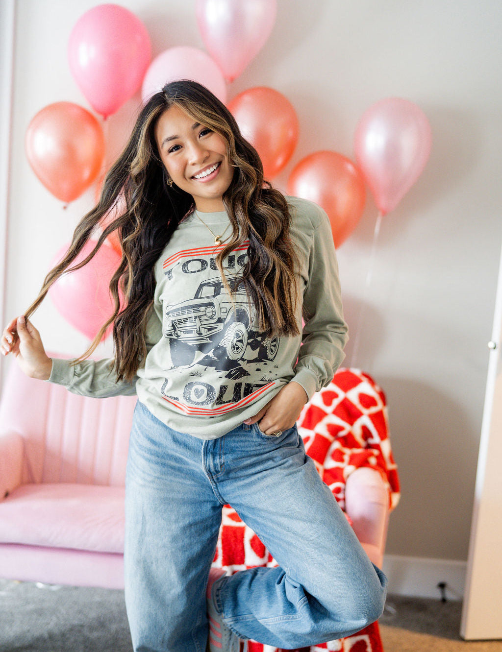 Tough Love Bronco - LONG SLEEVE Comfort Colors Tee Little Mama Shirt Shop