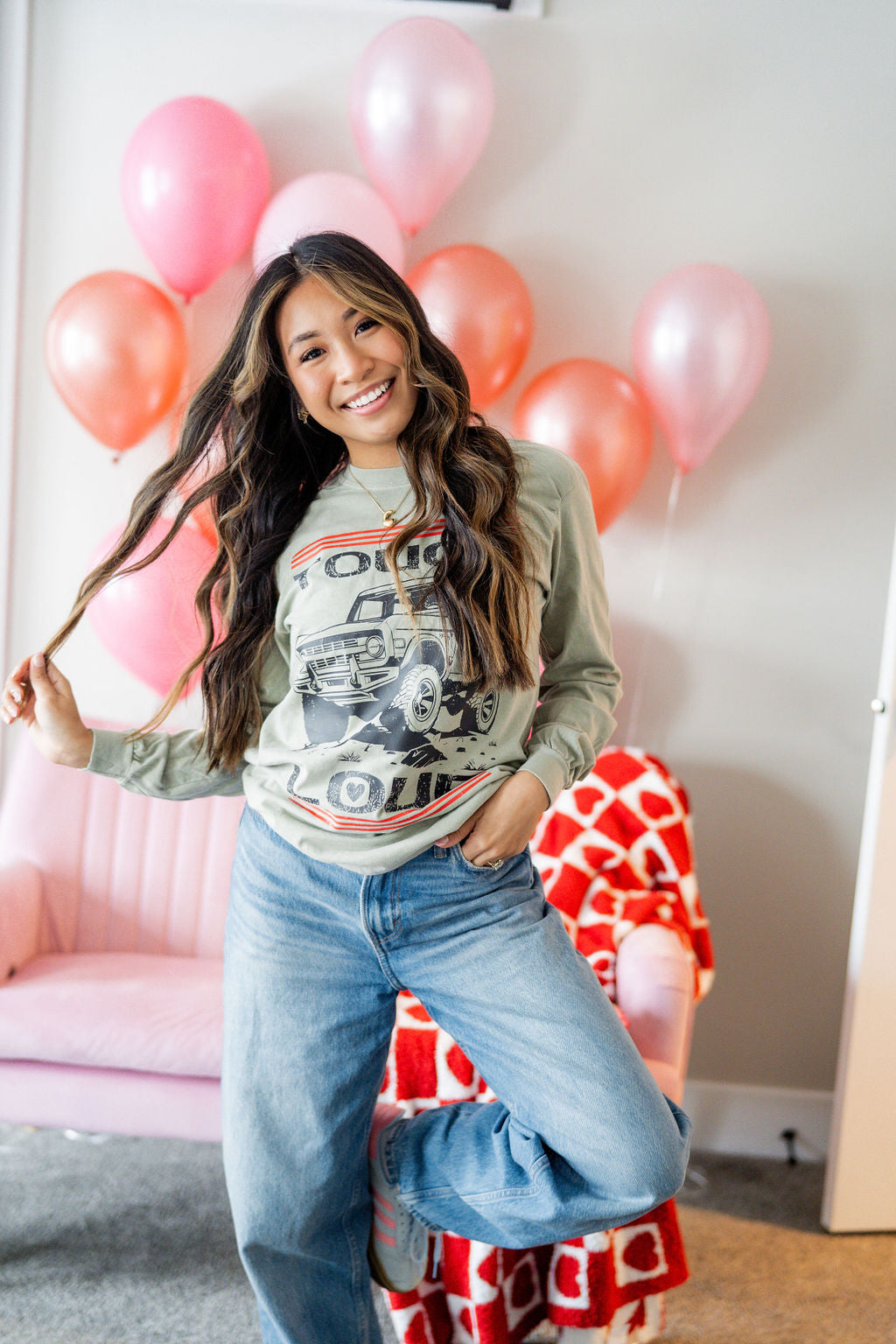 Tough Love Bronco - LONG SLEEVE Comfort Colors Tee Little Mama Shirt Shop